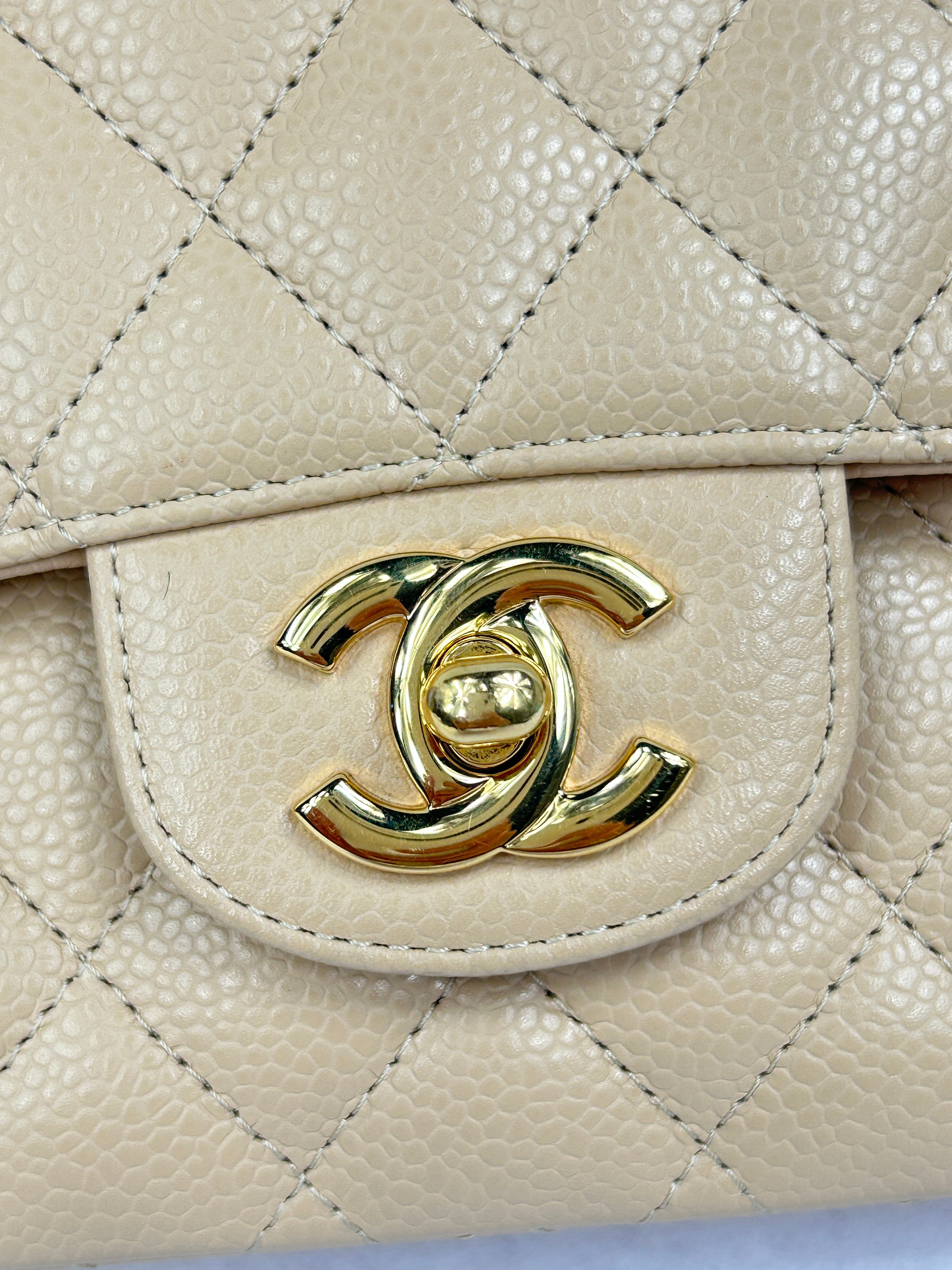 Nude Caviar Quilted Medium Classic Double Flap w/GHW-ON LAYAWAY