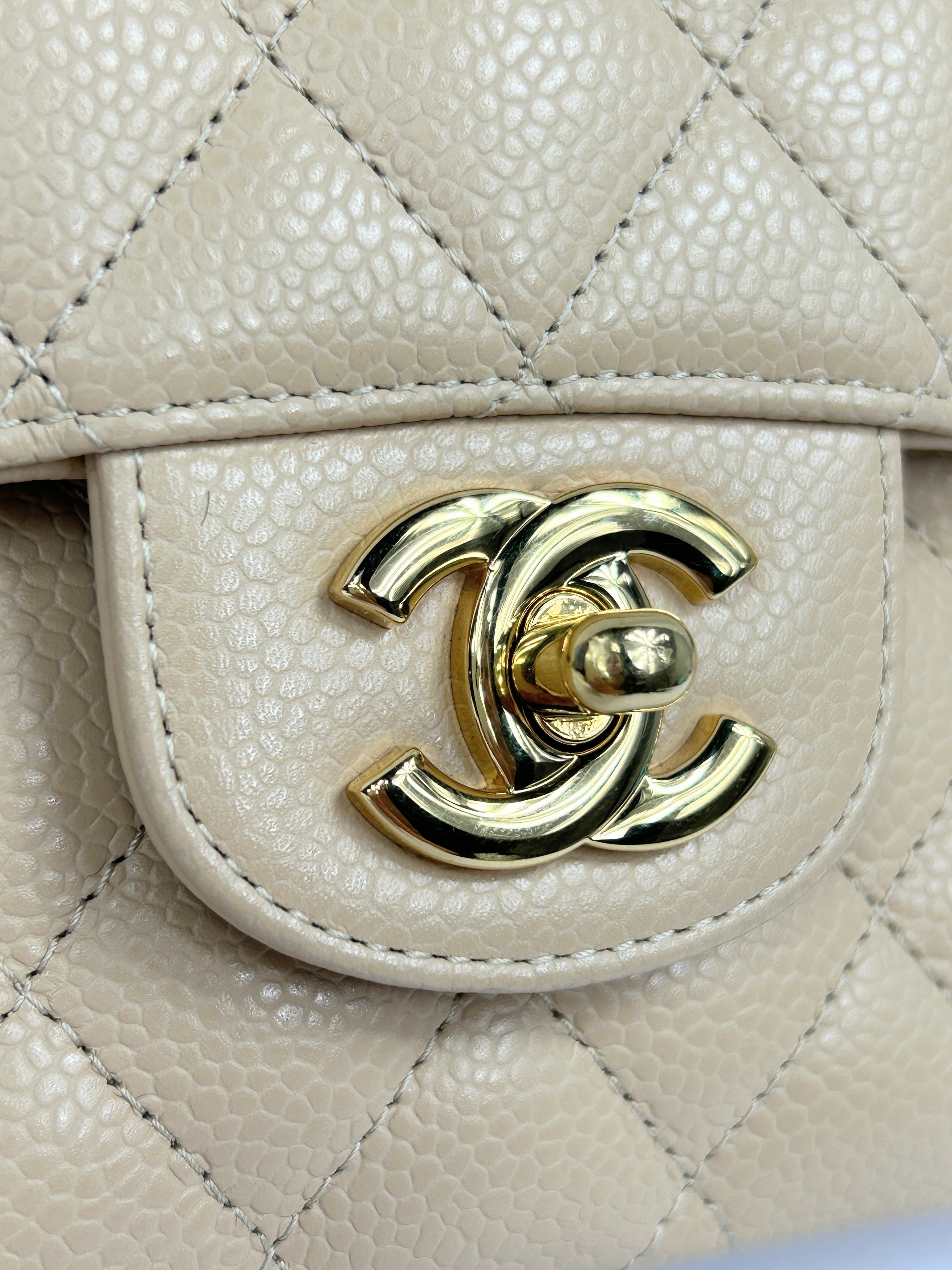 Nude Caviar Quilted Medium Classic Double Flap w/GHW-ON LAYAWAY