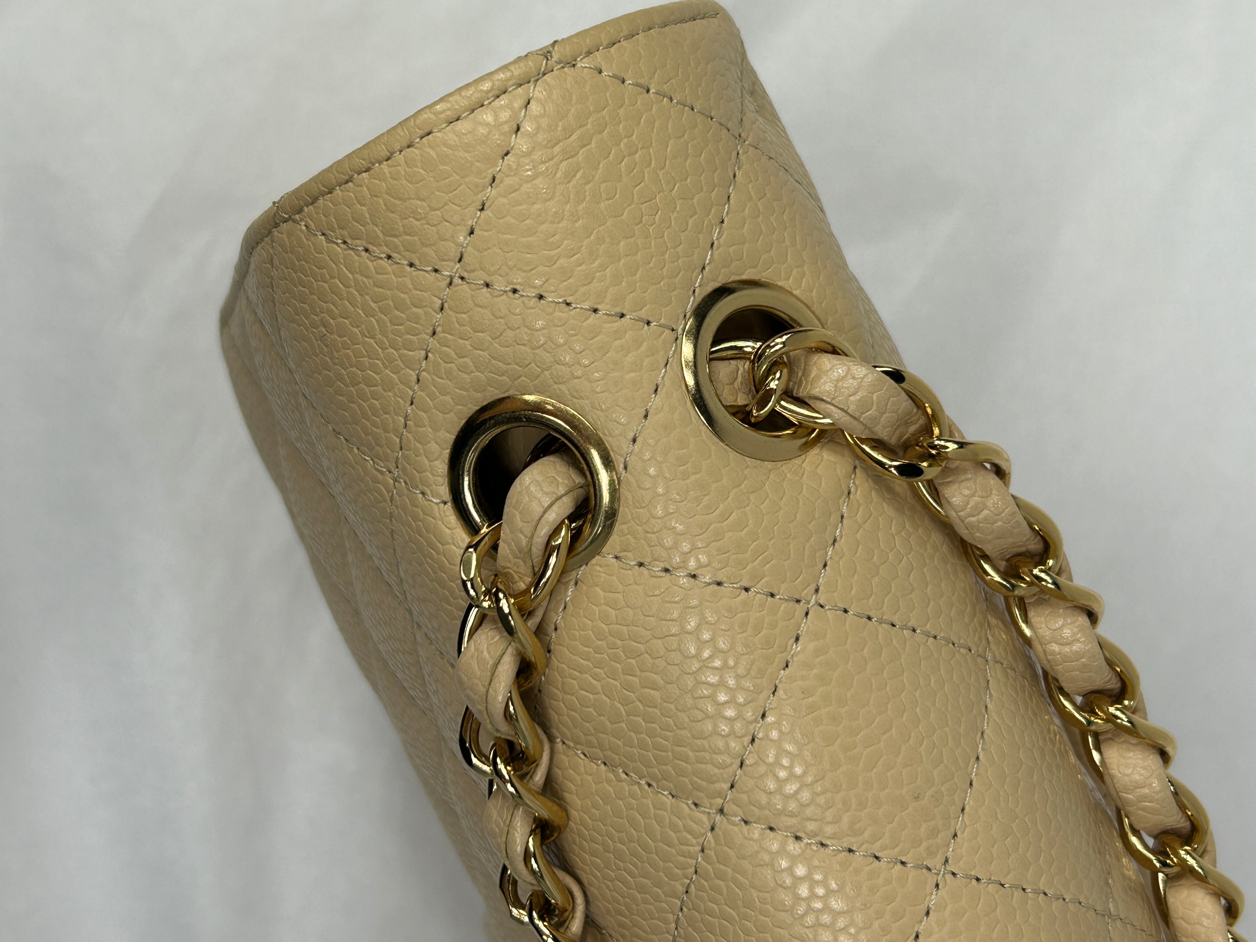 Nude Caviar Quilted Medium Classic Double Flap w/GHW-ON LAYAWAY