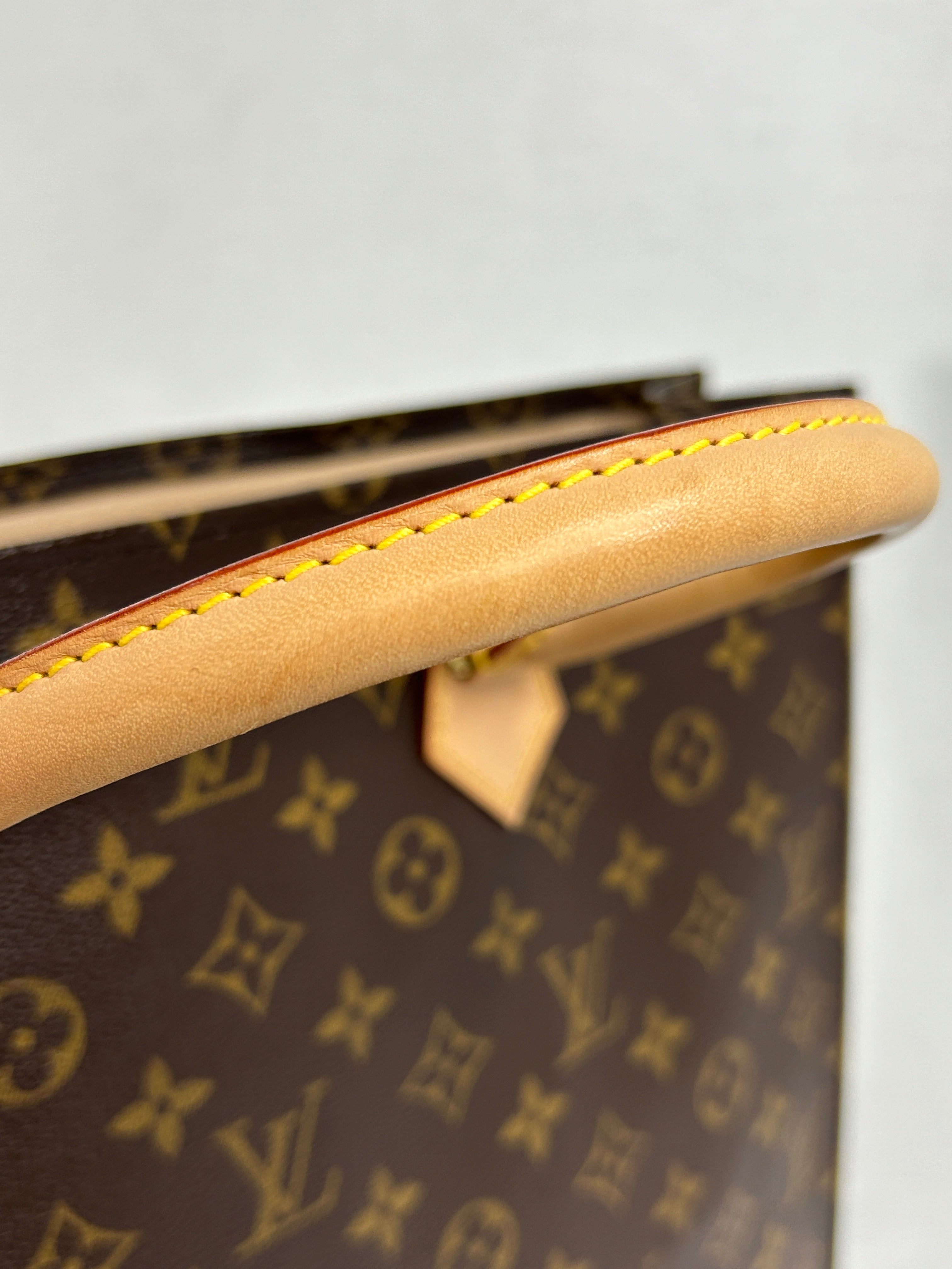 Monogram Coated Canvas Sac Plat Brown Bag w/GHW