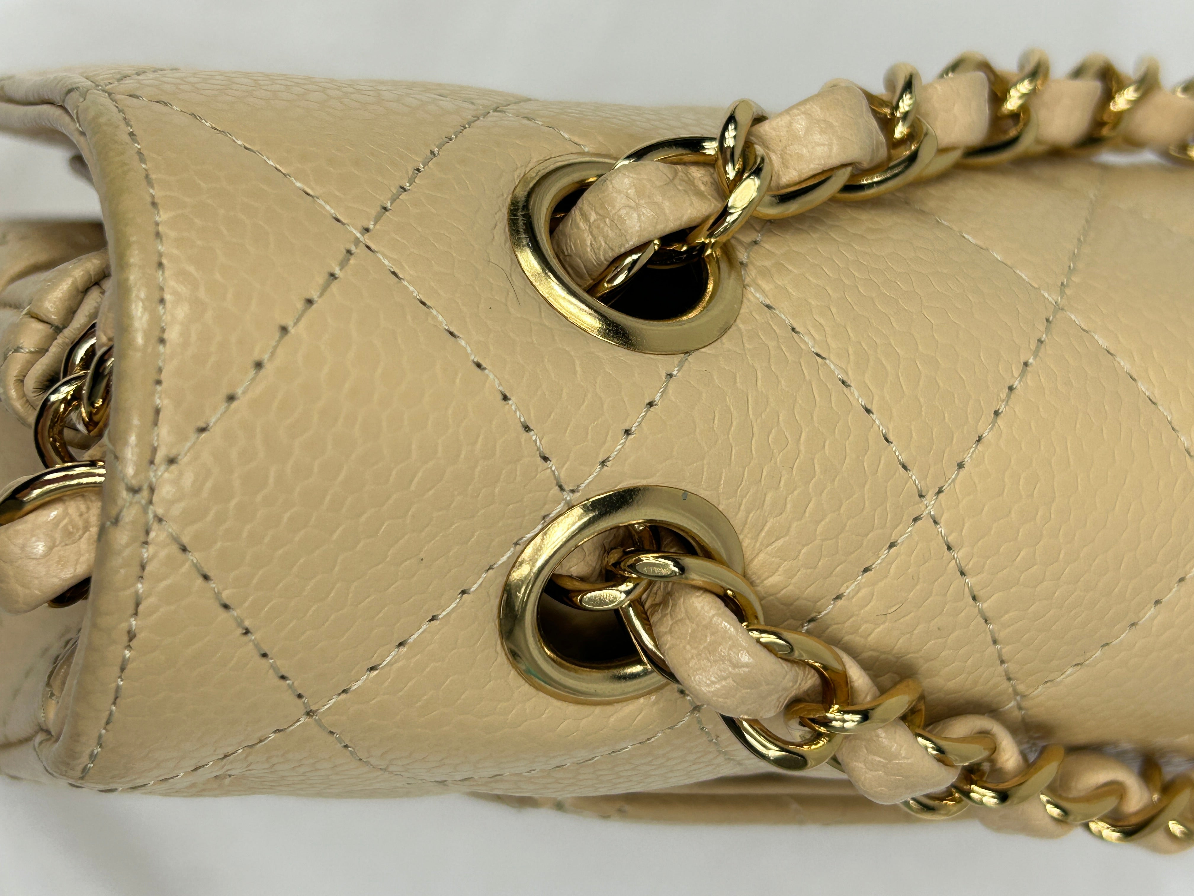 Nude Caviar Quilted Medium Classic Double Flap w/GHW-ON LAYAWAY