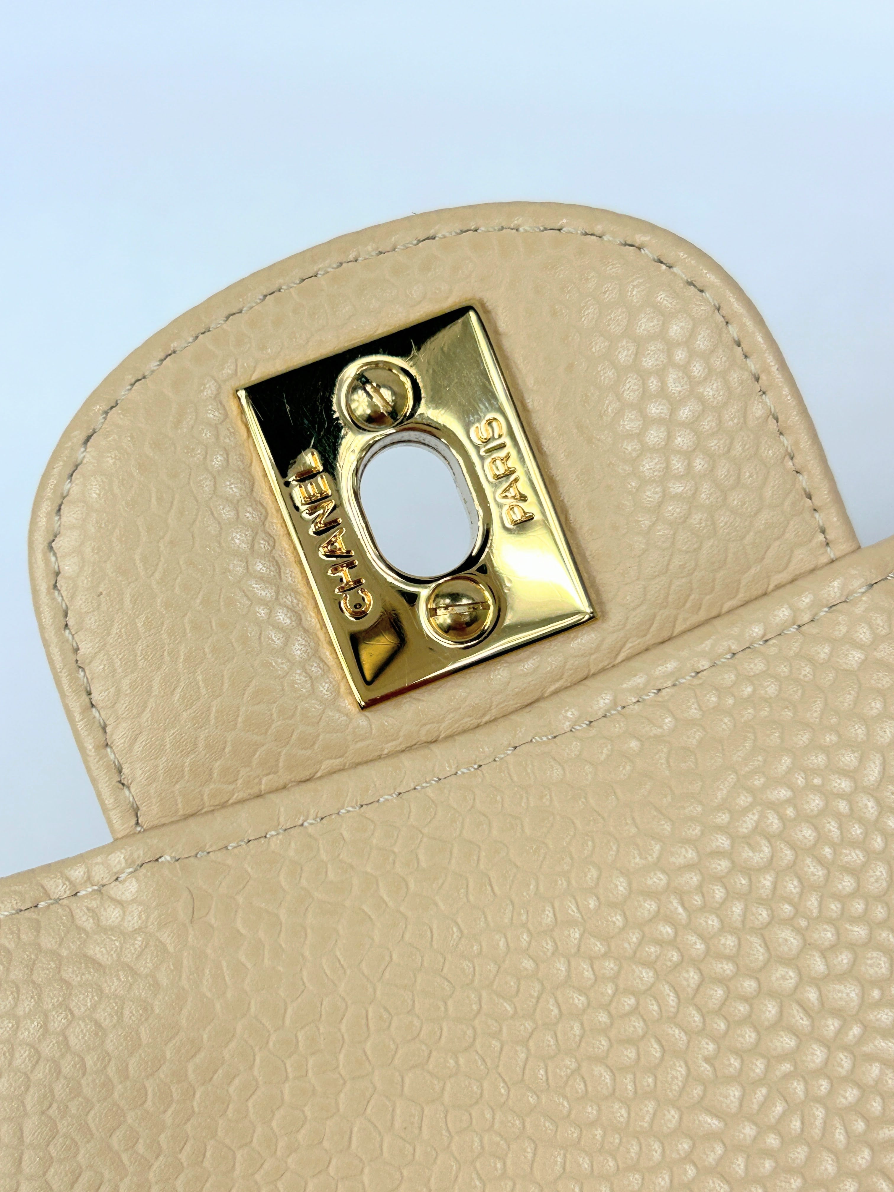 Nude Caviar Quilted Medium Classic Double Flap w/GHW-ON LAYAWAY