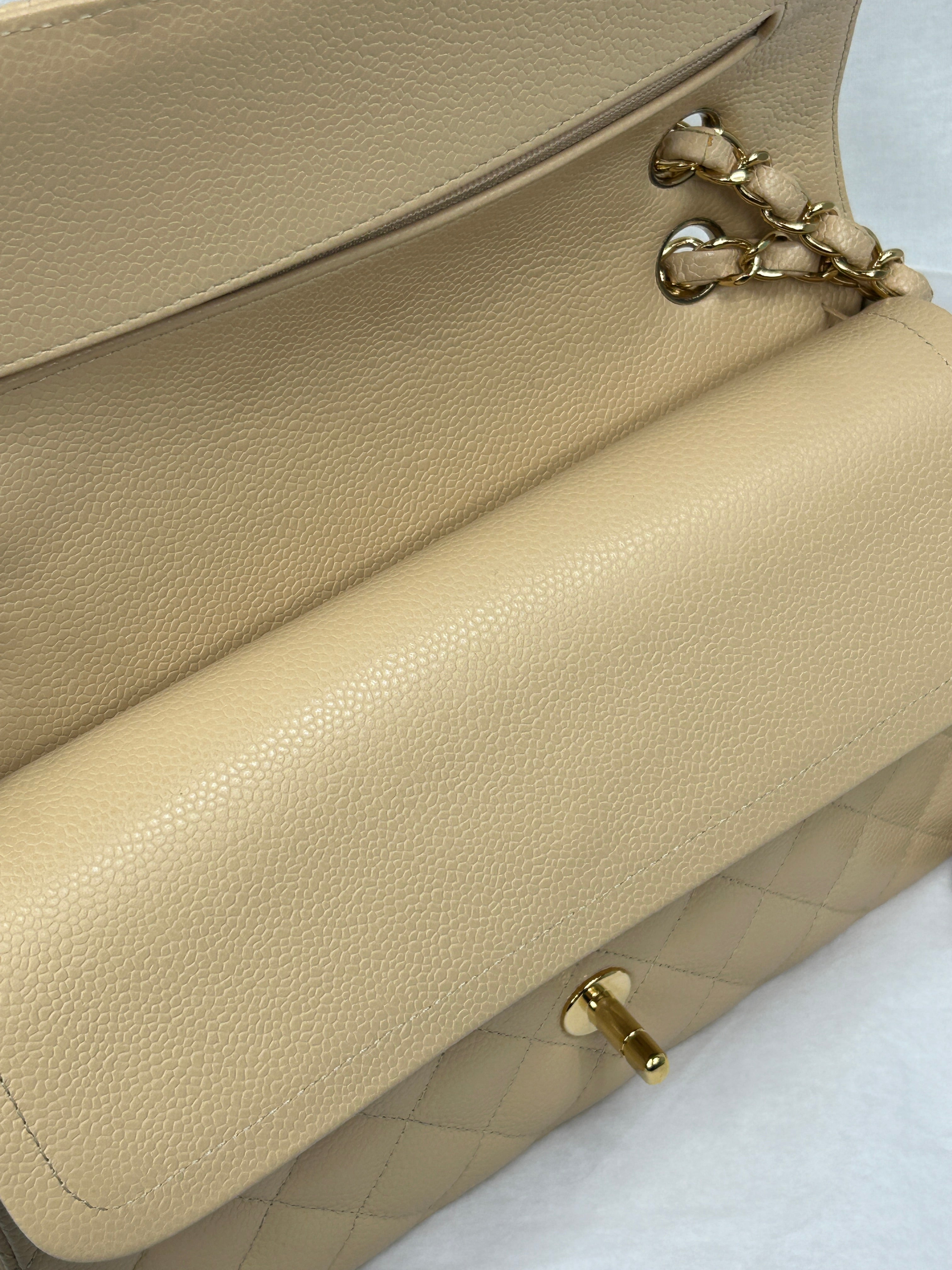 Nude Caviar Quilted Medium Classic Double Flap w/GHW-ON LAYAWAY