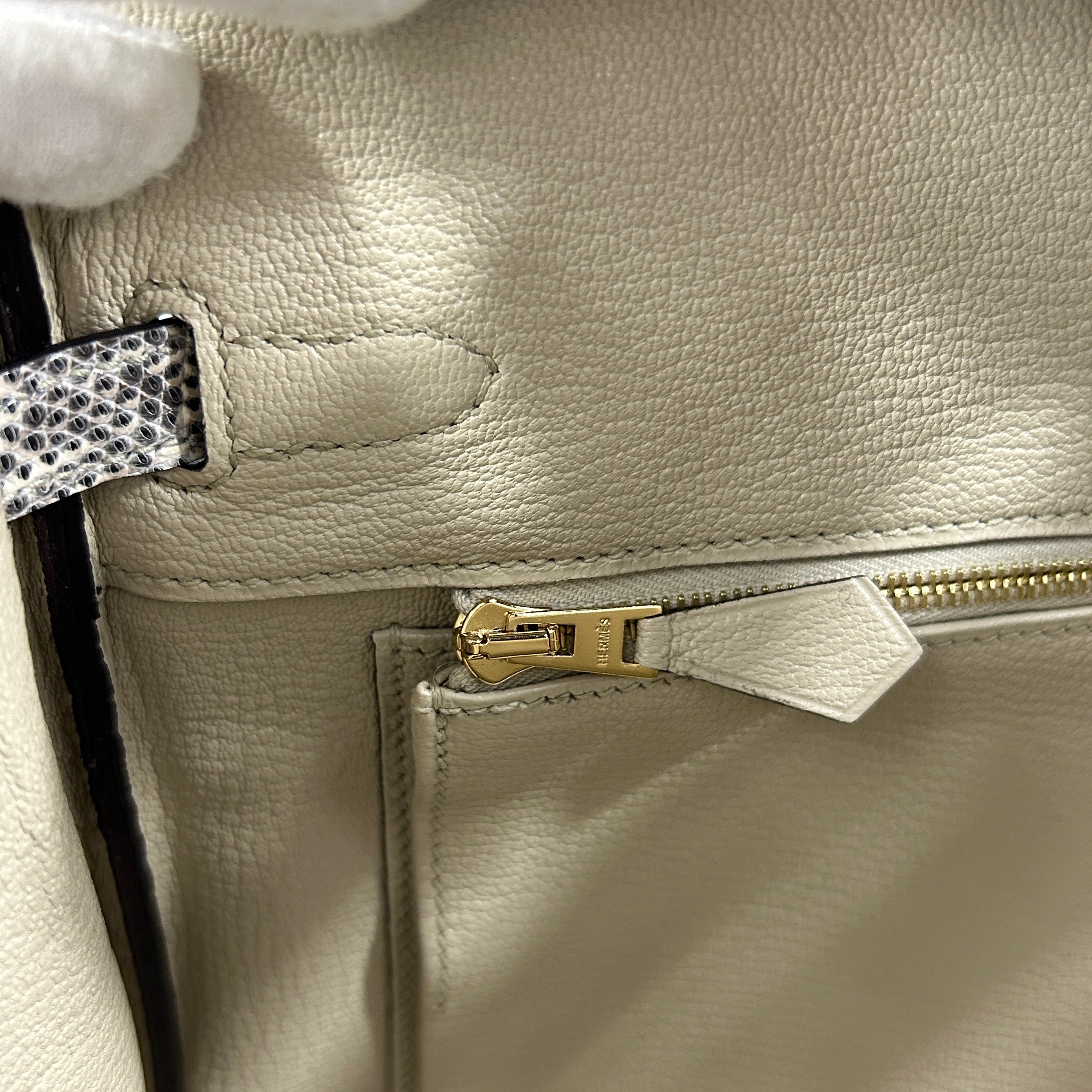 Lizard Natura Lisse Birkin 25 W/GHW - Haute Classics