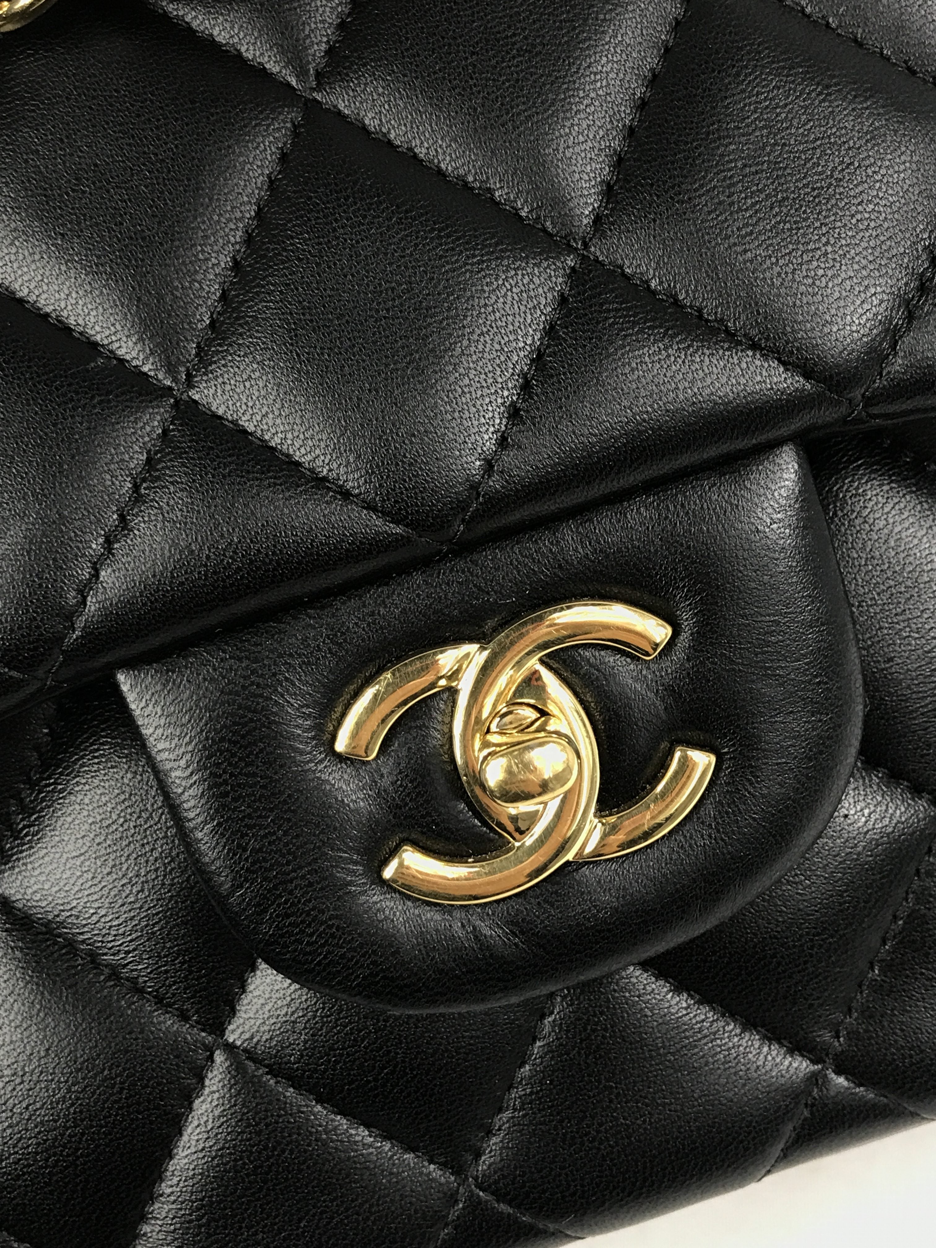 Black Quilted Lambskin Double Flap Jumbo Classics Flap w/GHW