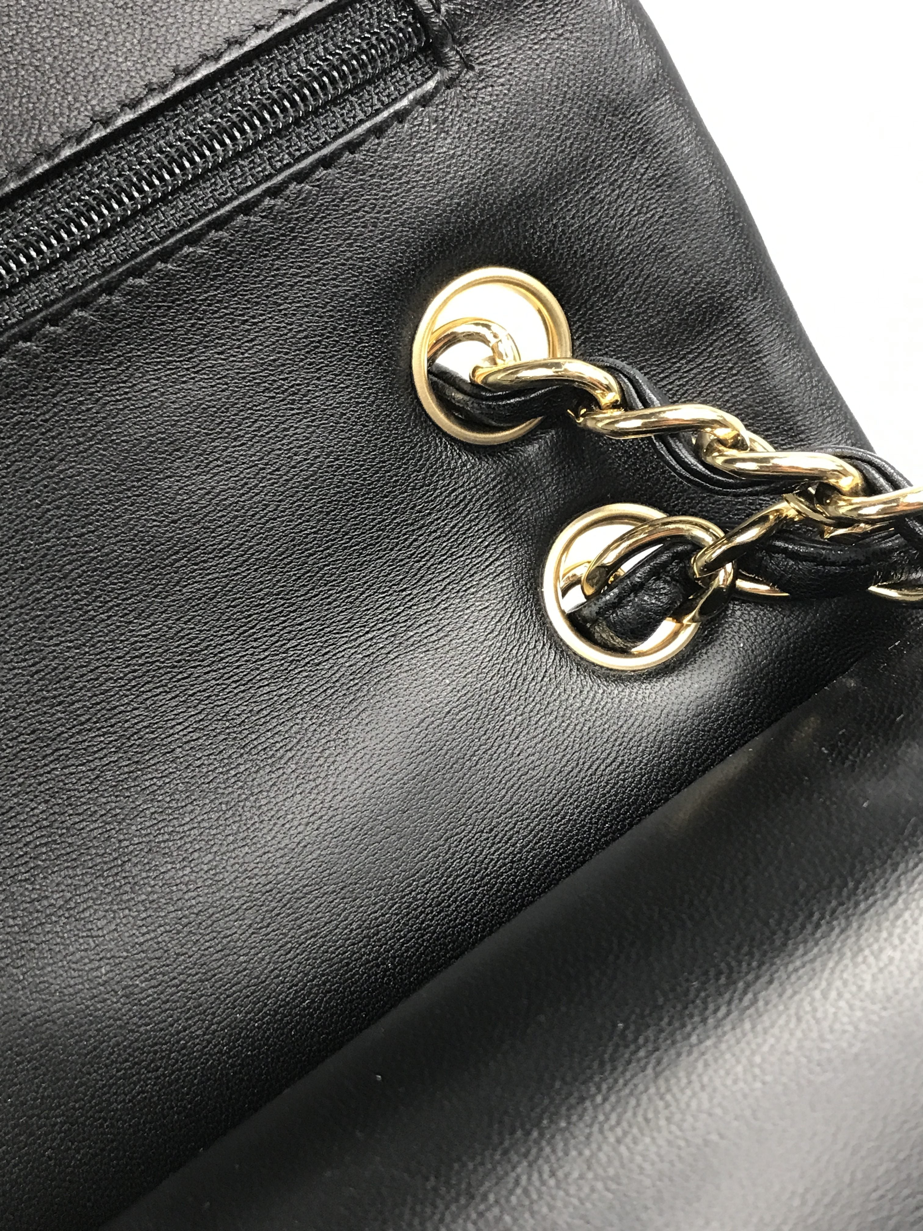 Black Quilted Lambskin Double Flap Jumbo Classics Flap w/GHW