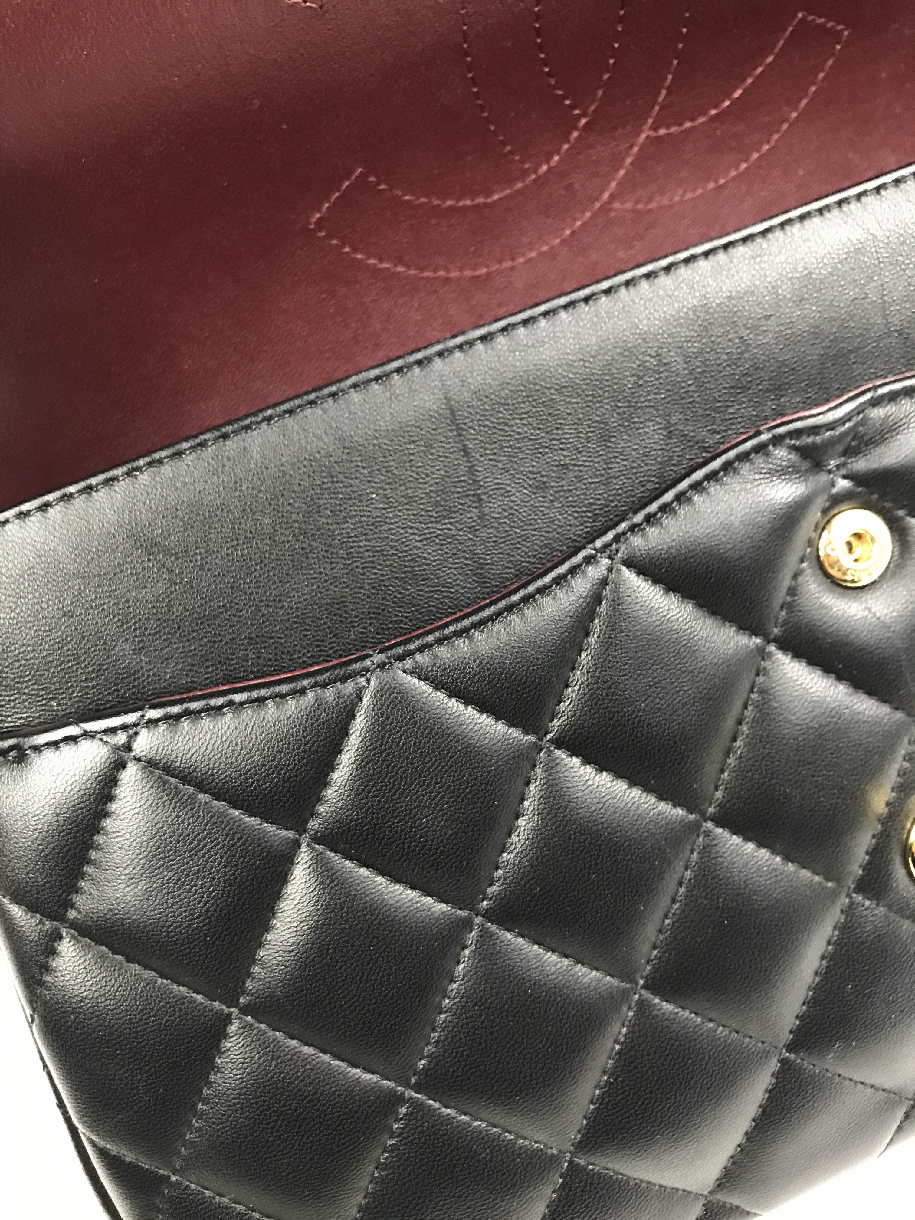 Black Quilted Lambskin Double Flap Jumbo Classics Flap w/GHW