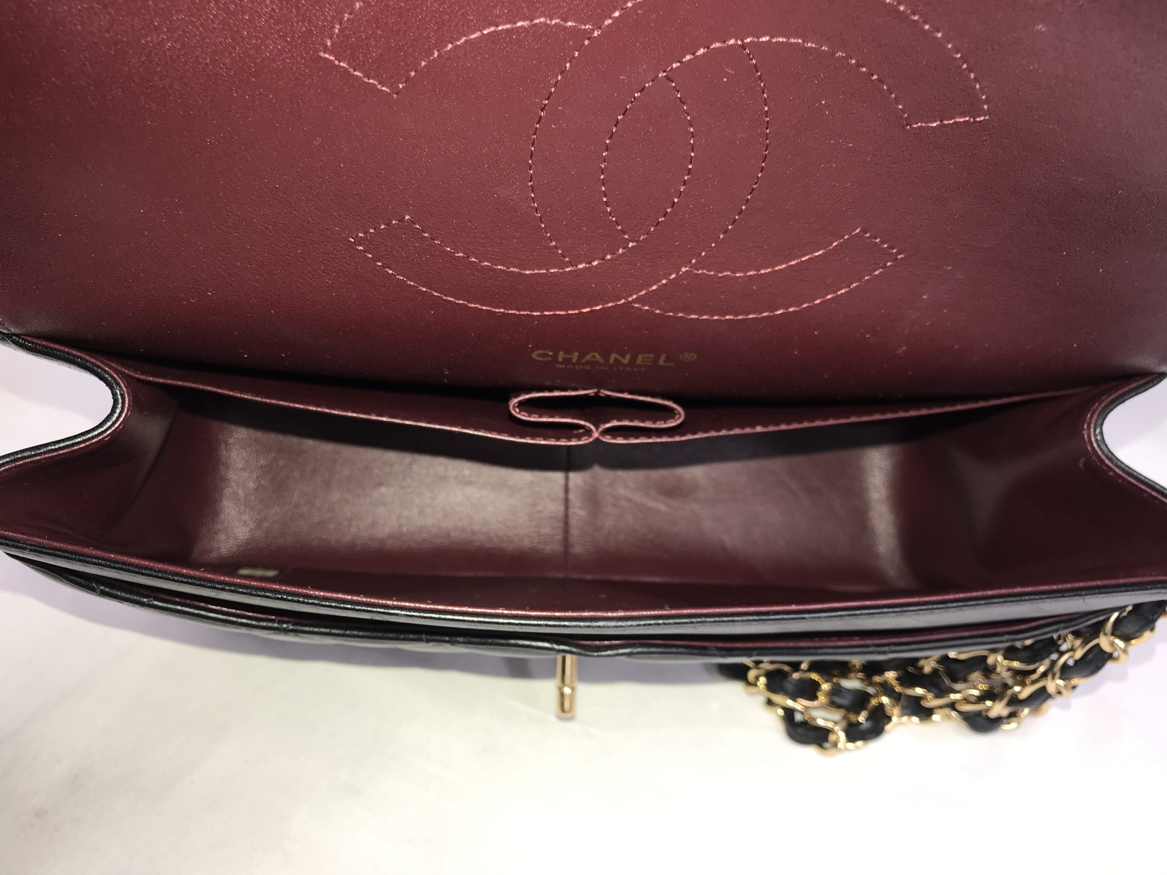 Black Quilted Lambskin Double Flap Jumbo Classics Flap w/GHW