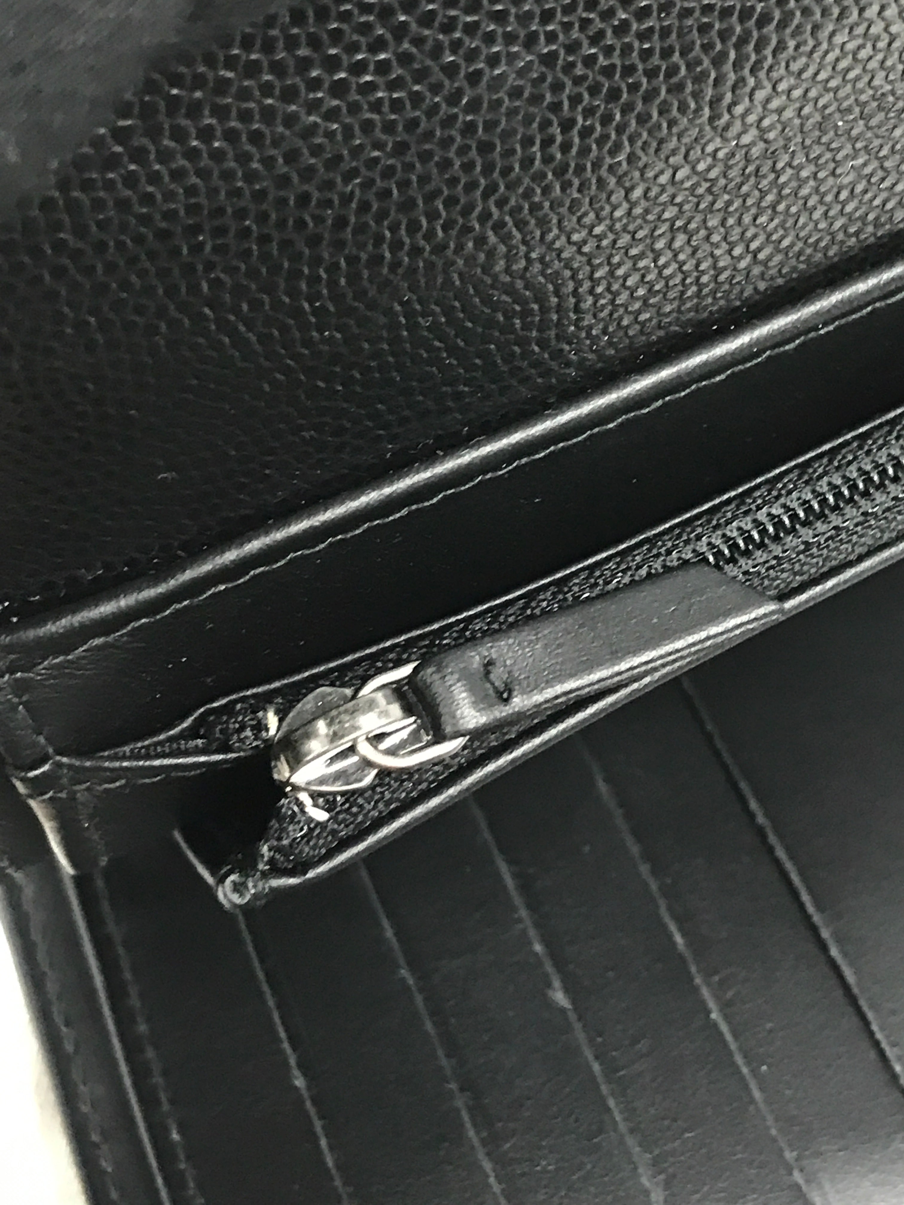 Black Caviar Chevron Boy Flap Wallet w/RHW