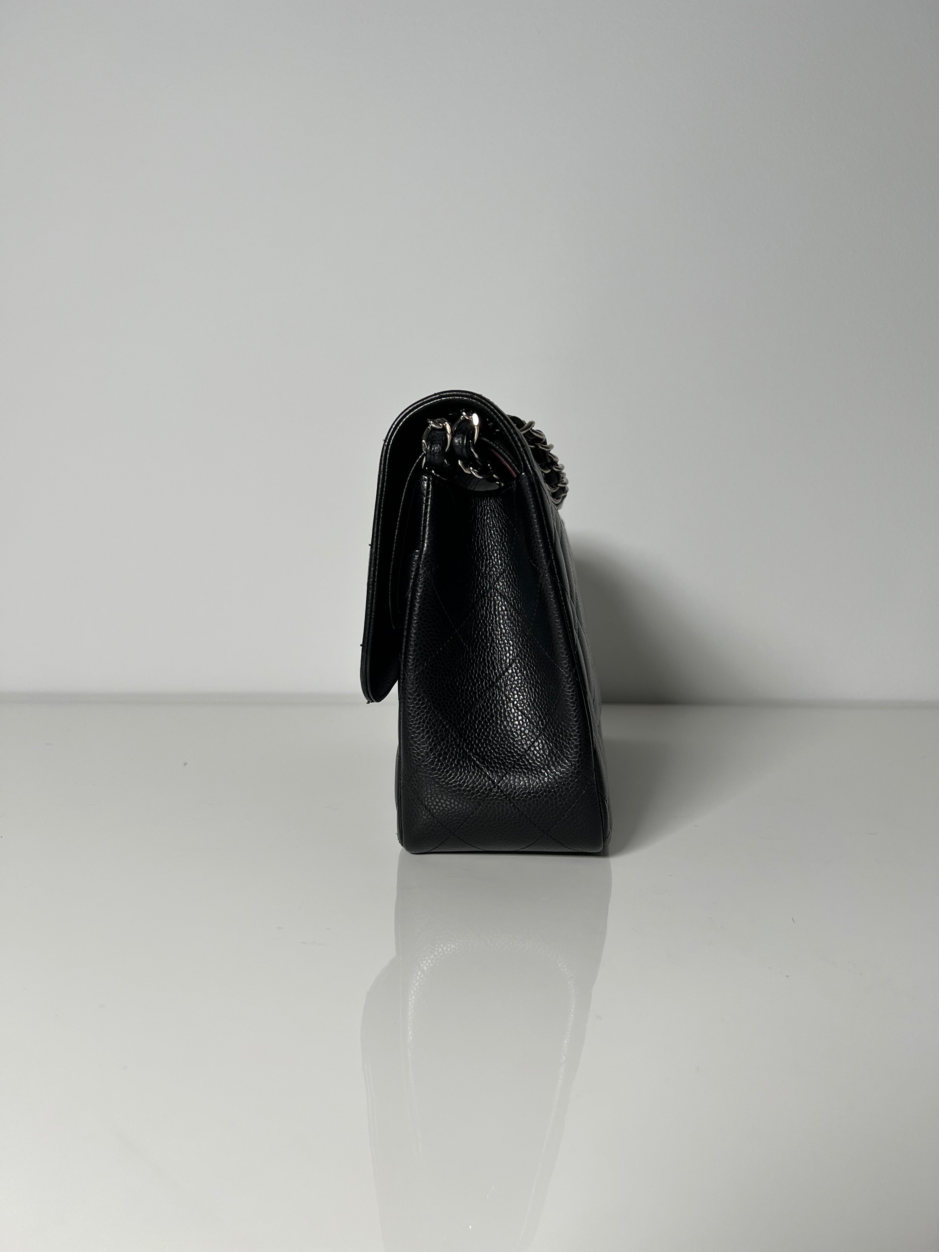 Black Caviar Jumbo Double Flap w/SHW