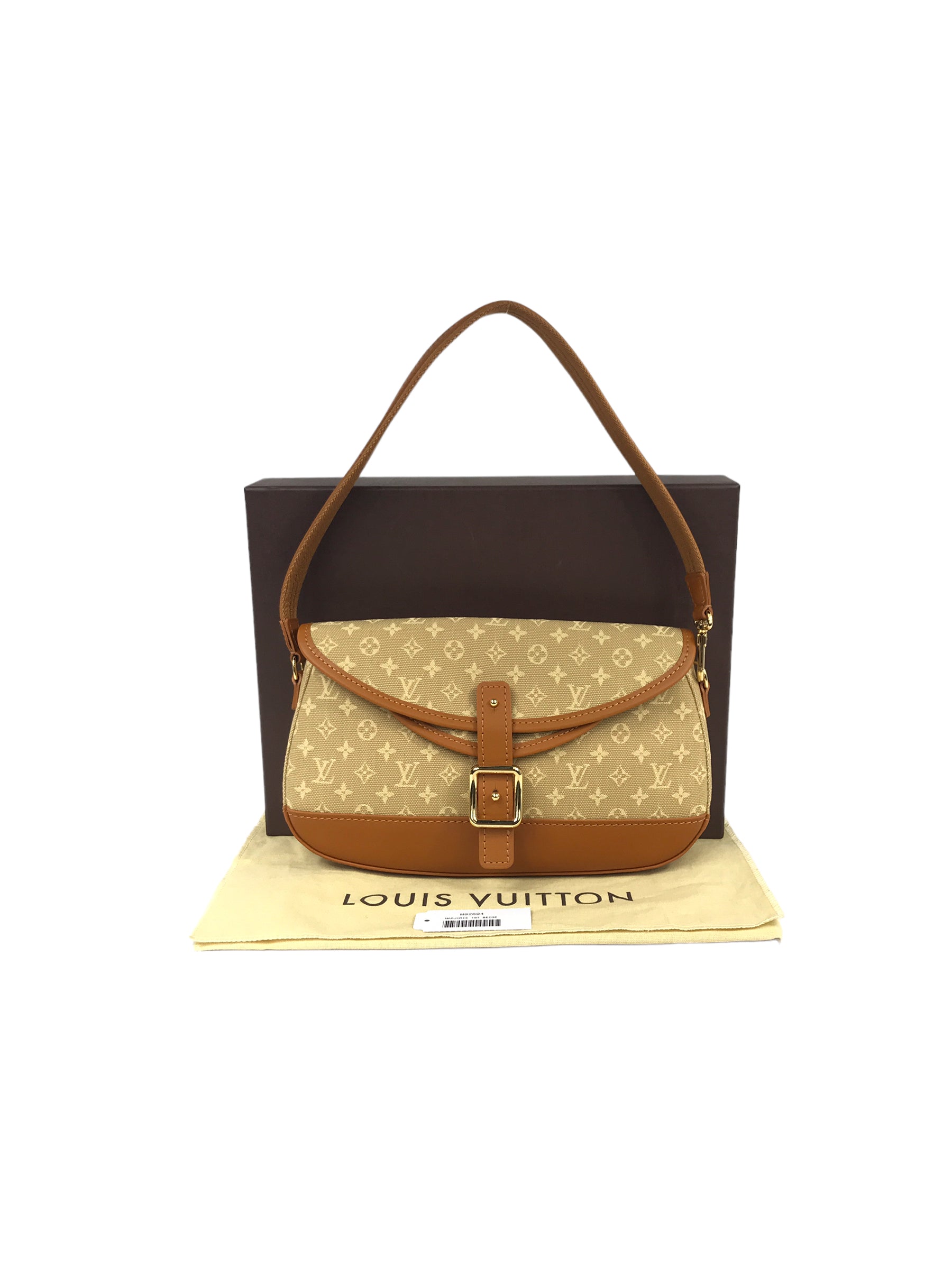 Vintage Beige Monogram Mini Lin Majorie Single Flap Shoulder Bag w/GHW