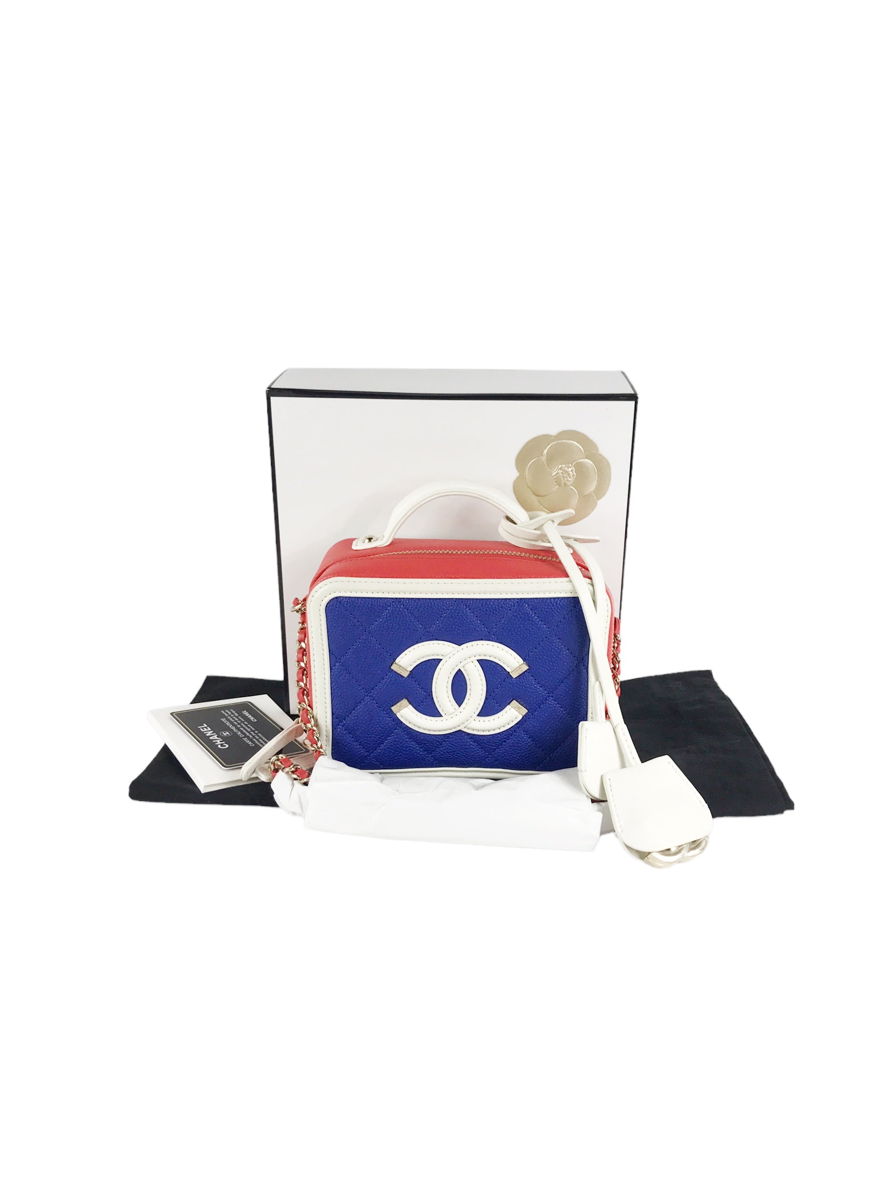 CC Filigree Small Caviar Multi Colour Vanity Case w/LGHW