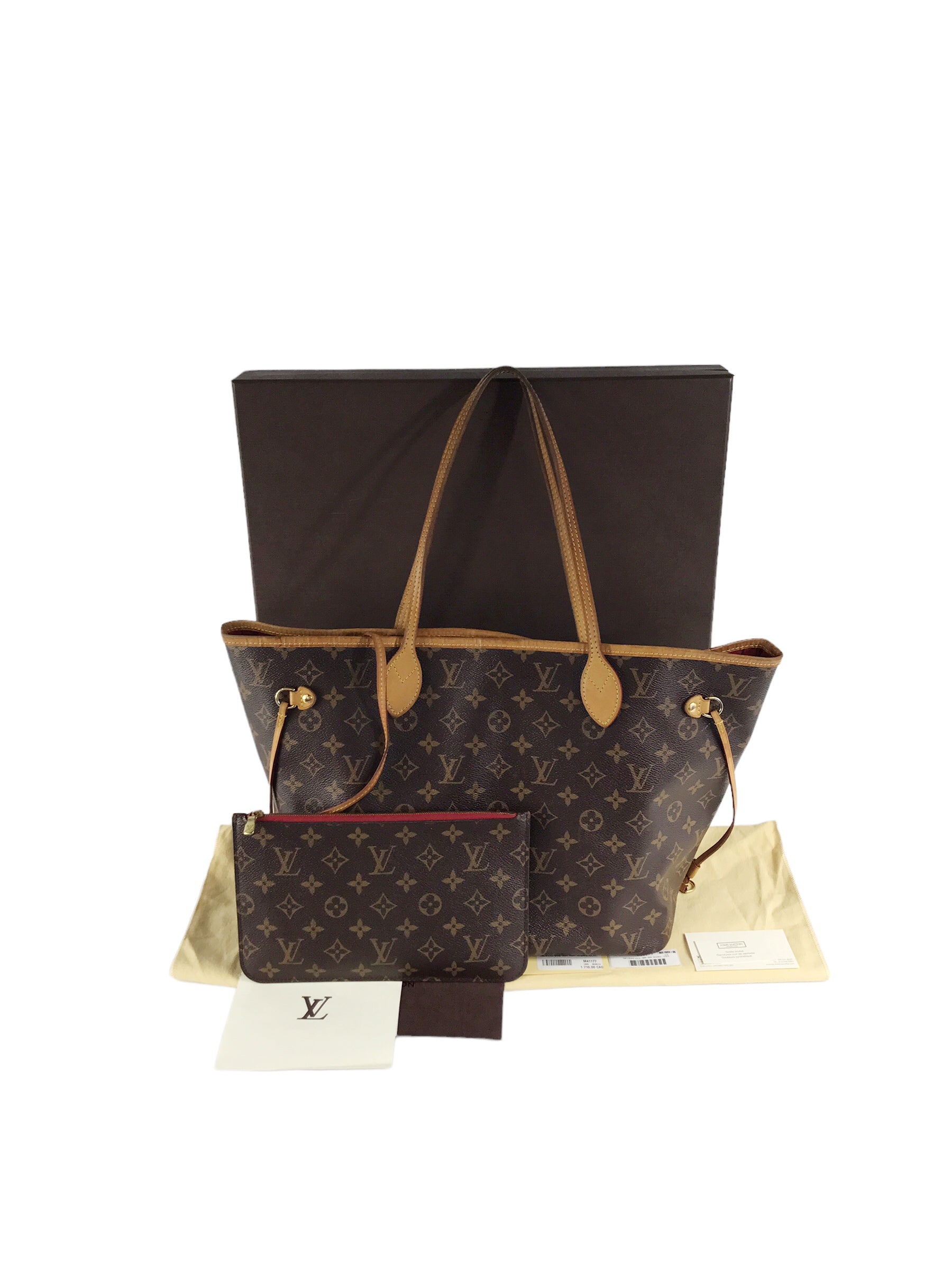 Monogram Neverfull MM Tote Bag w/GHW