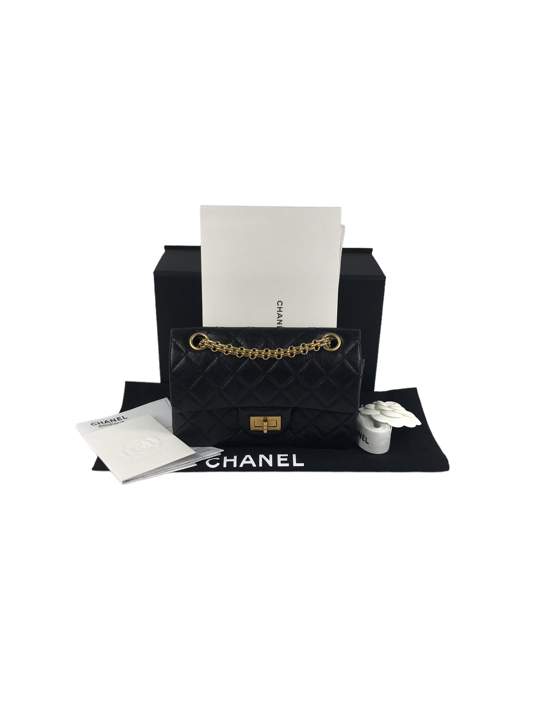 Black Quilted Crinkled Lambskin Reissue Mini 2.55 W/AGHW