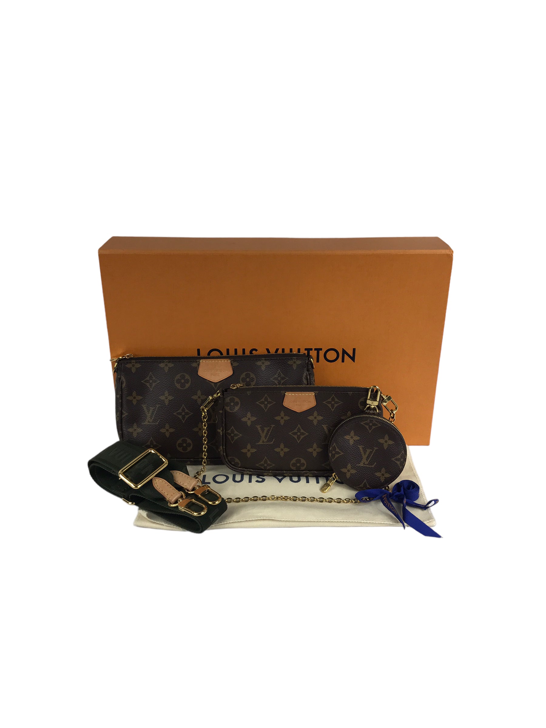 Monogram Coated Canvas Multi Pochette Khaki W/GHW