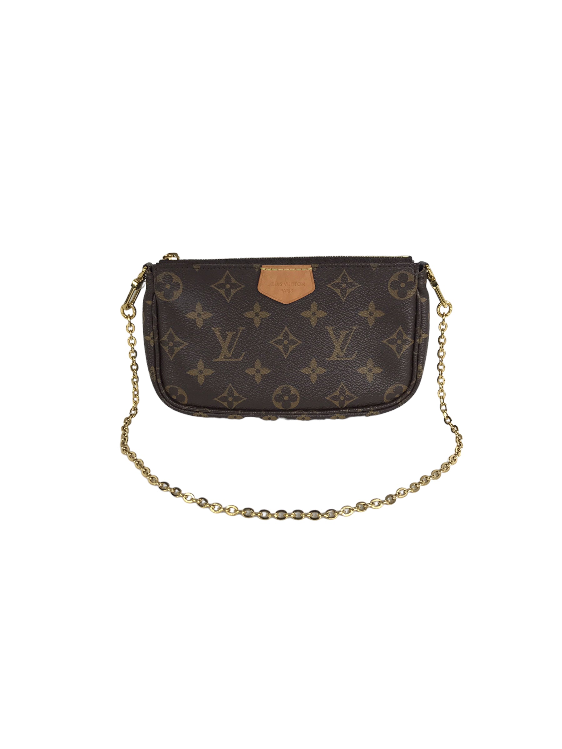 Monogram Coated Canvas Multi Pochette Khaki W/GHW