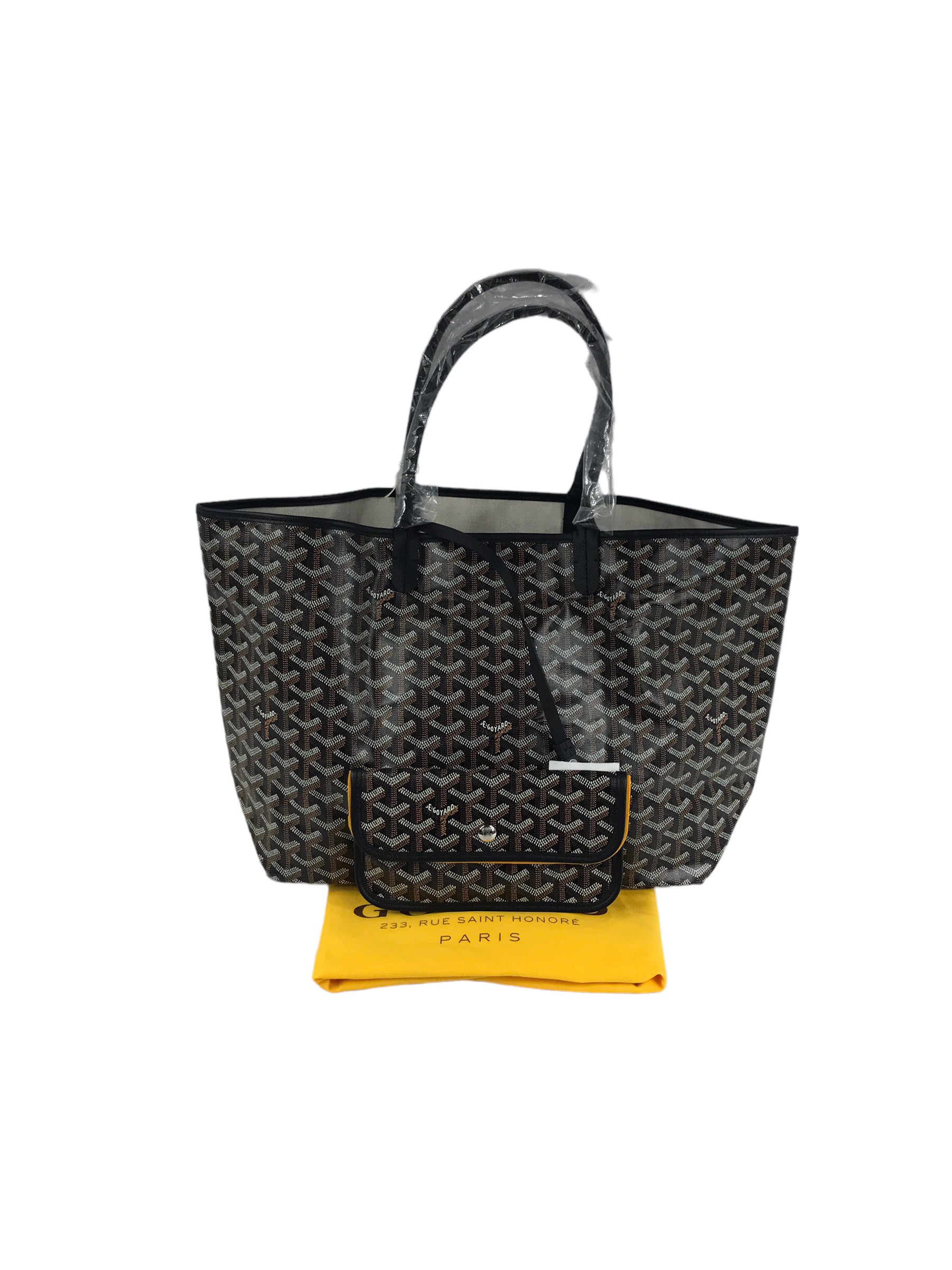 Black St. Louis Coated Canvas PM Shopping Tote