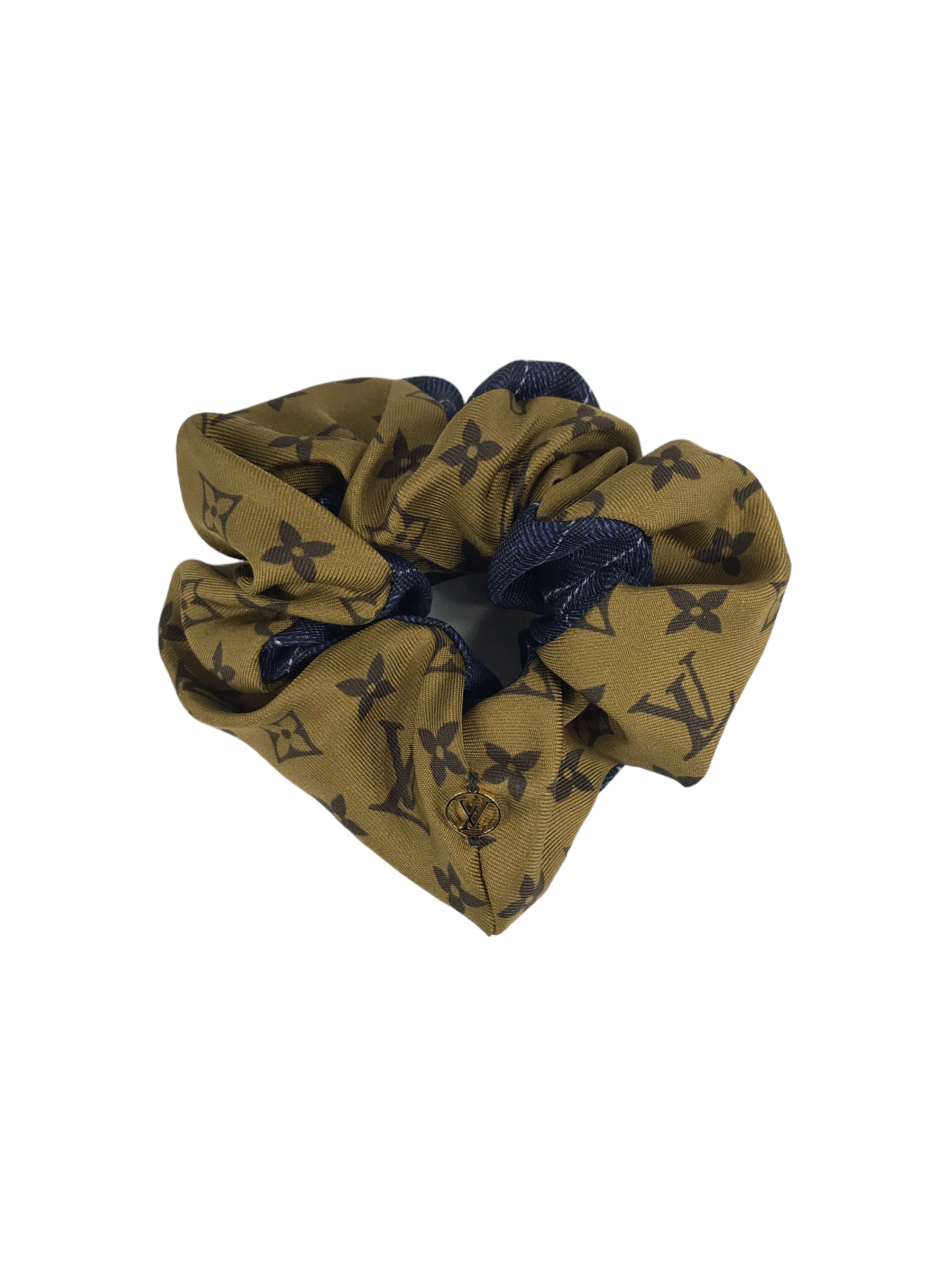 Monogram /Denim Pattern Silk Scrunchie