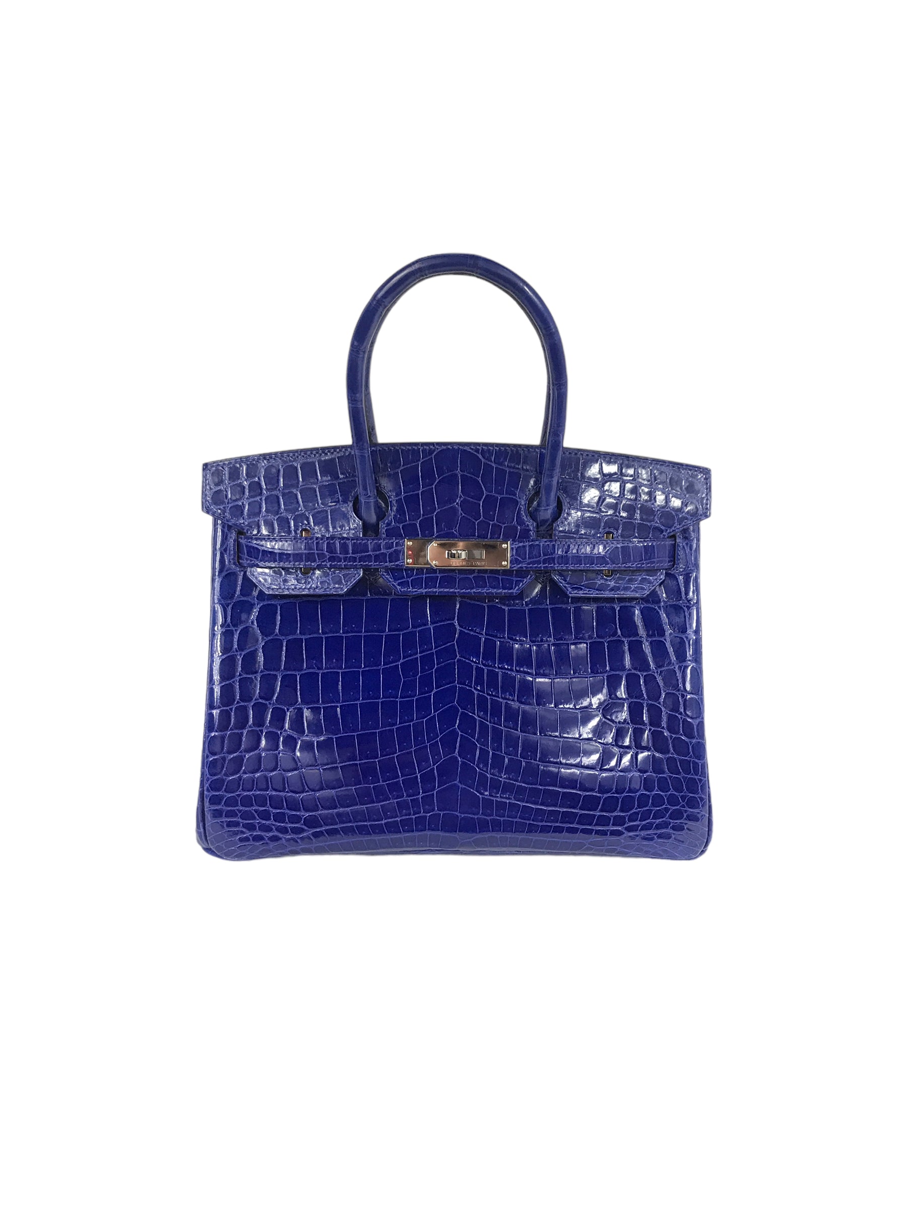 Hermes blue crocodile discount bag