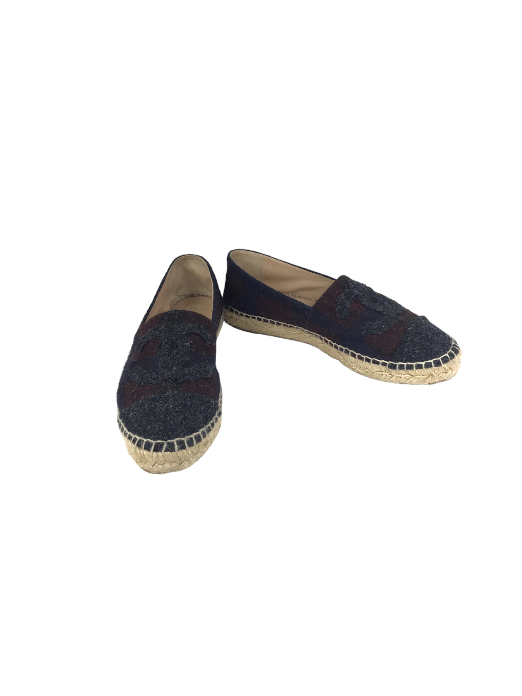 Tweed Burgundy/Navy/Grey CC Espadrilles