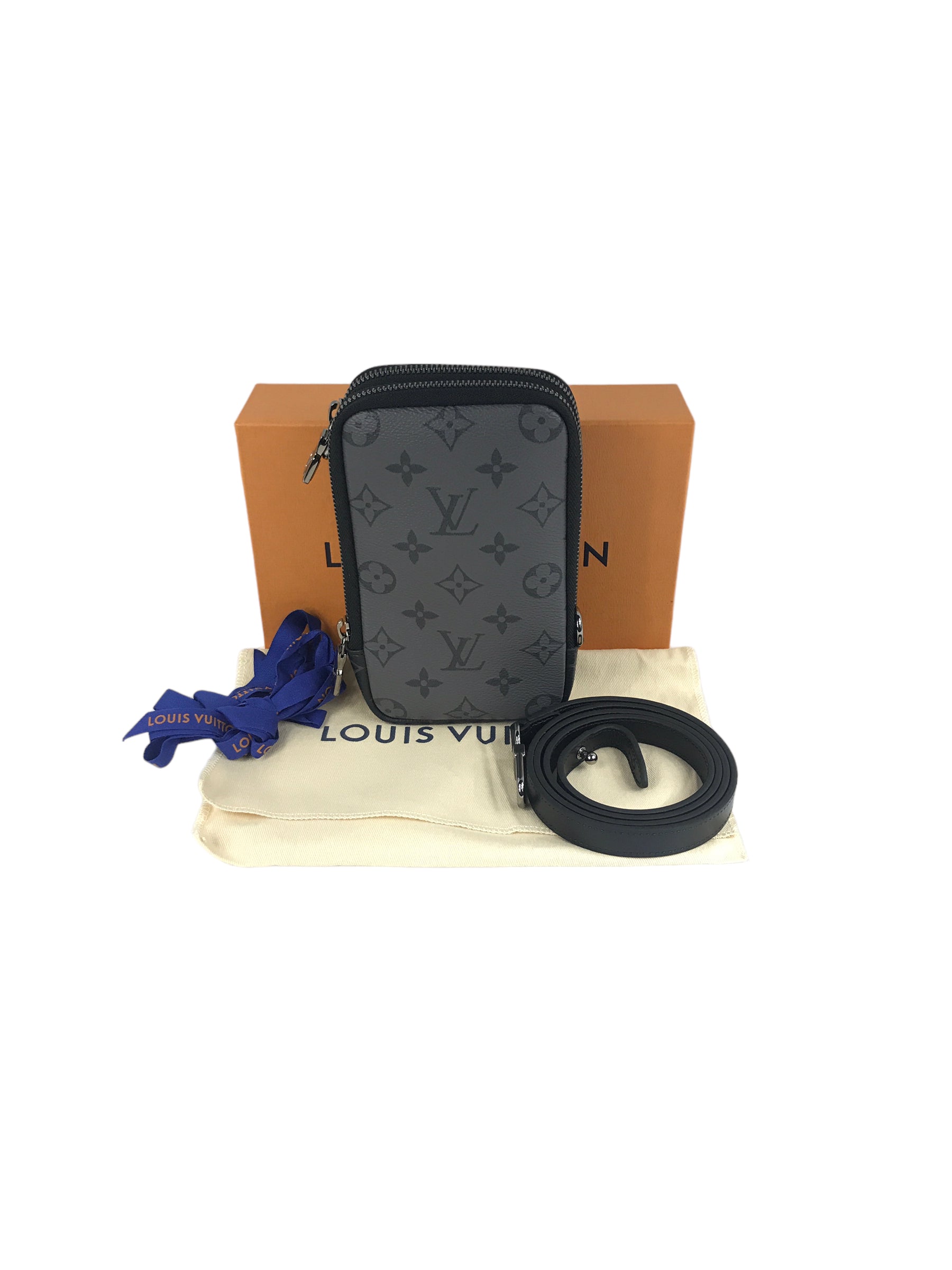 Monogram Eclipse Reverse Double Phone Pouch W/DSHW