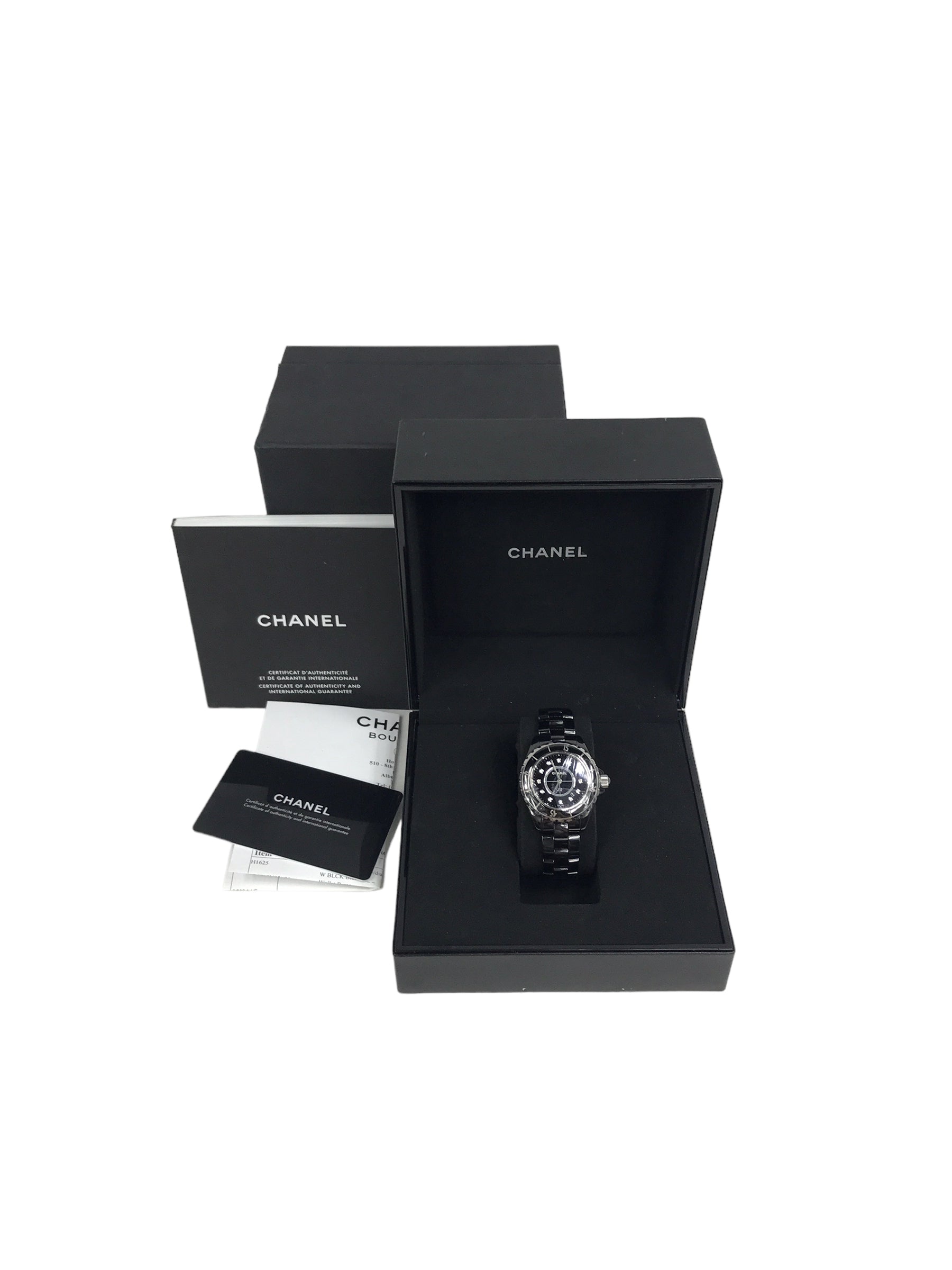 J12 Black Ceramic 33mm w/accent Diamond Watch