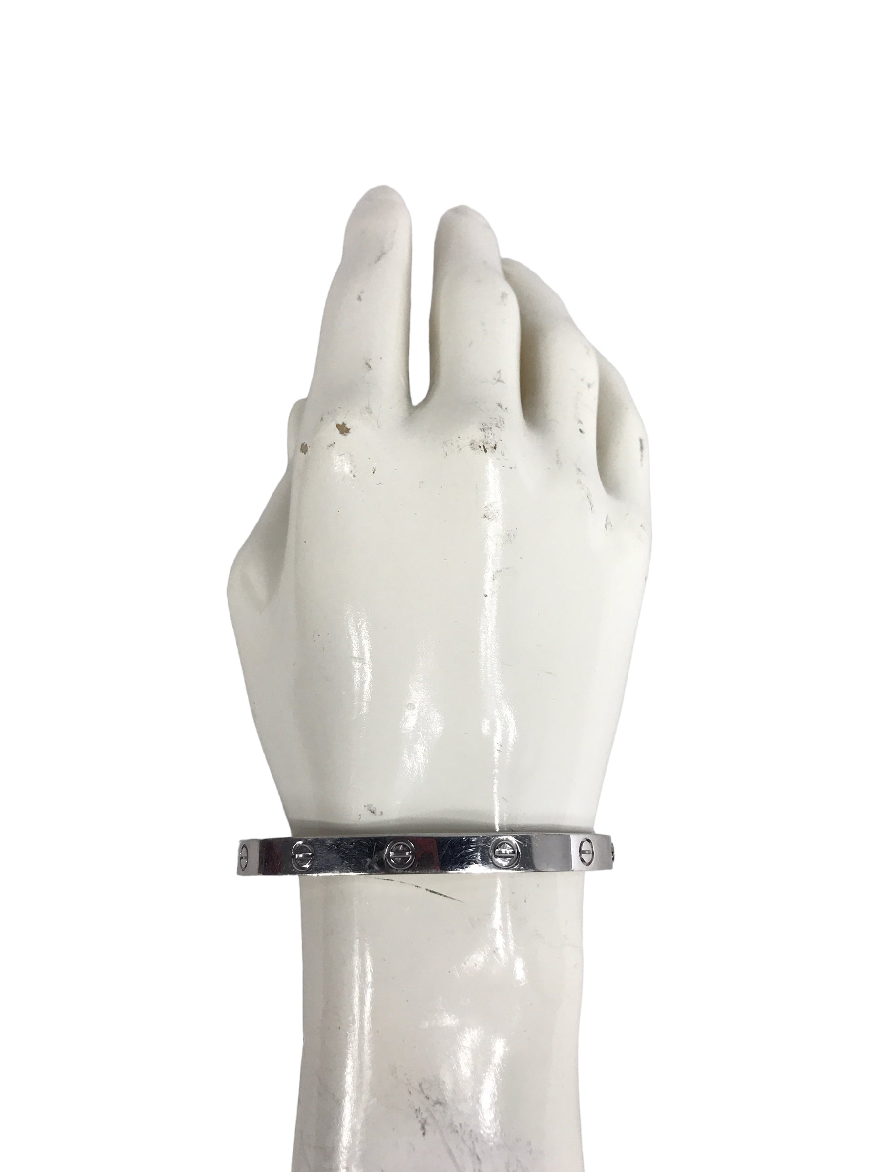 White Gold Love Bangle