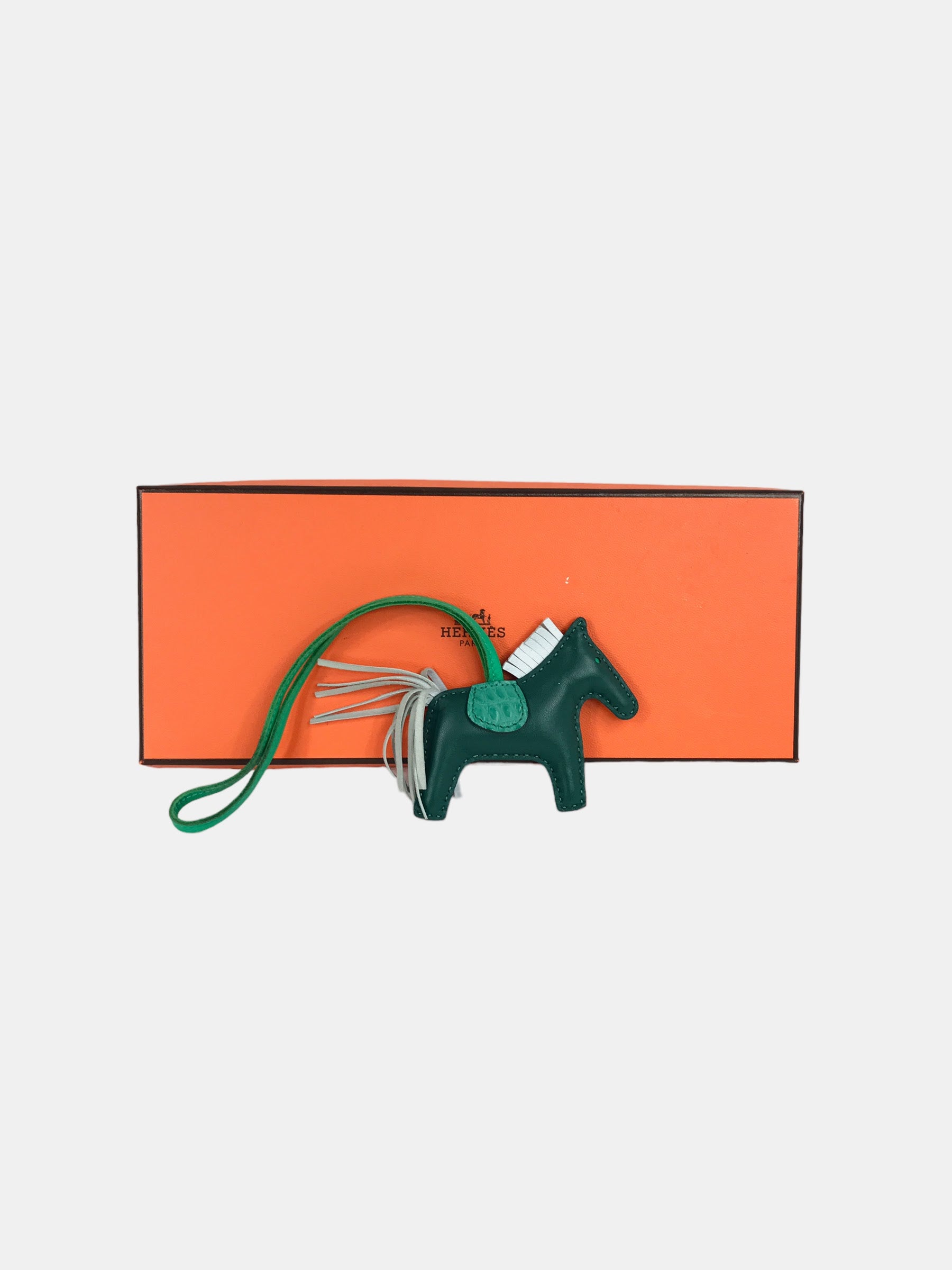 Cactus Green/Malachite/Brule Lambskin & Alligator Mississippiensis Rodeo PM Charm