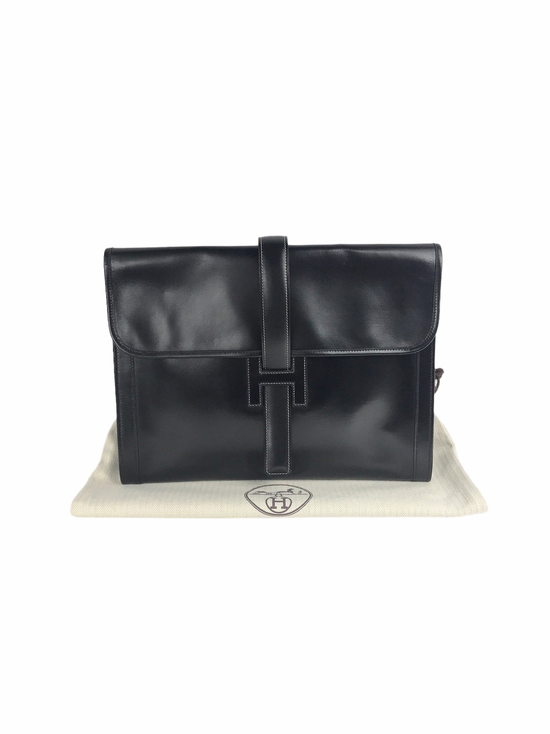 Black Box Calf Leather Portfolio Vintage Jige 34