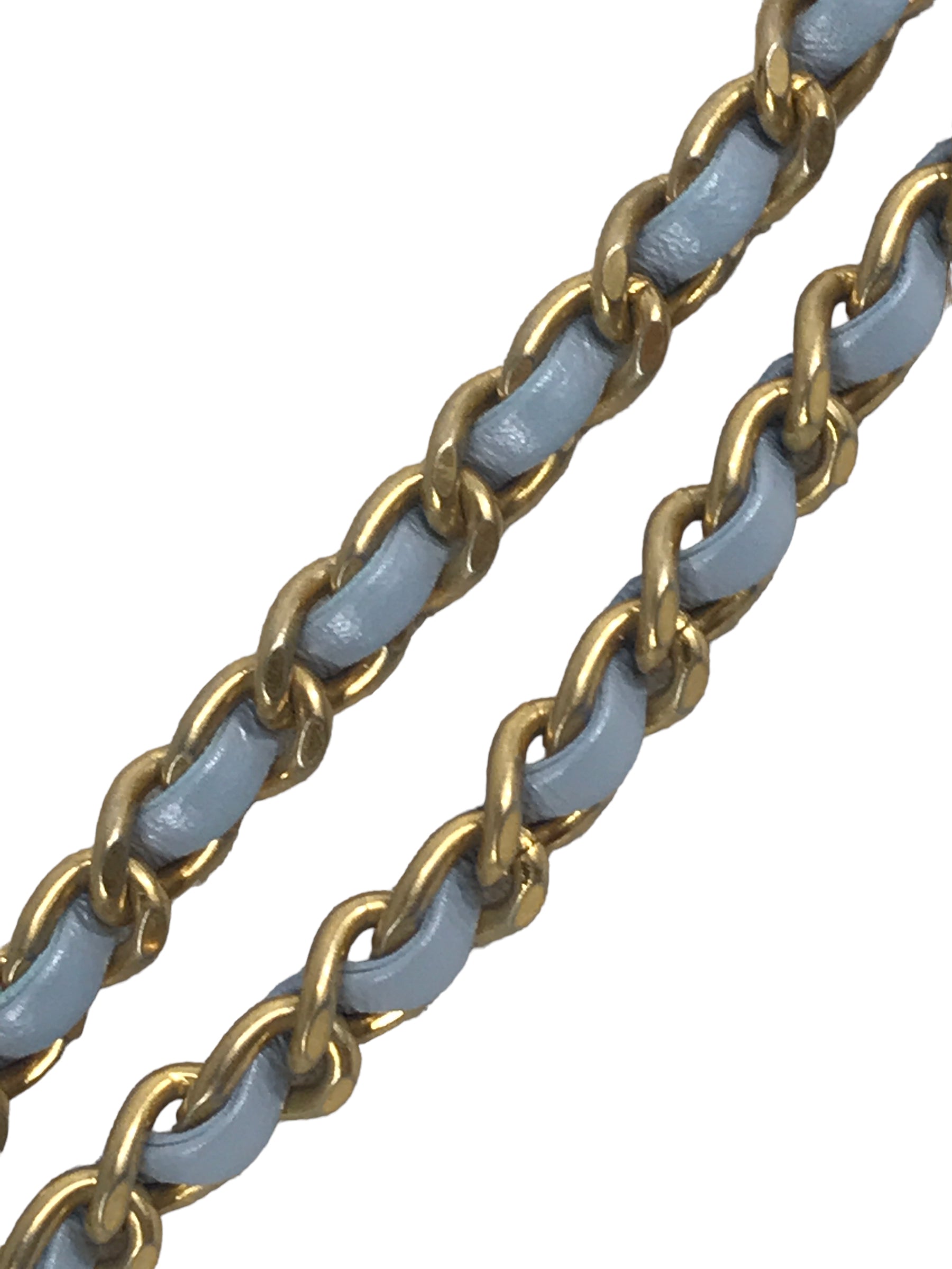 Quilted Caviar Ice Blue 21K Iridescent Mini Square W/AGHW