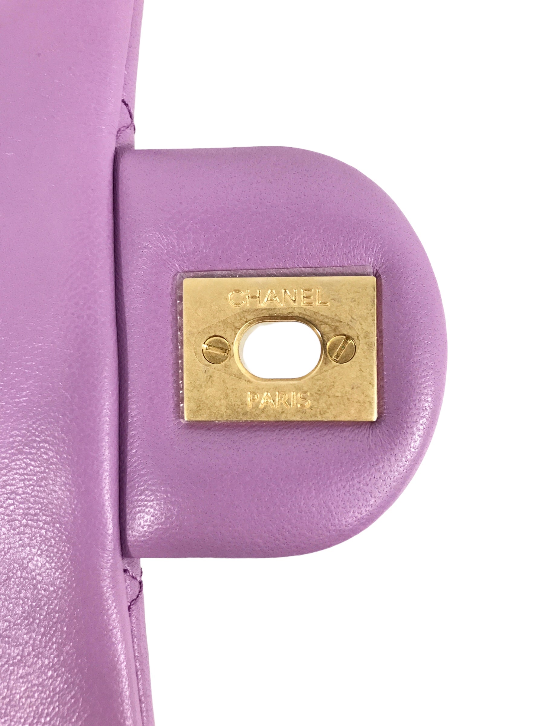 Lavendar Quilted Lambskin Pearl Crush Mini Square w/ AGHW