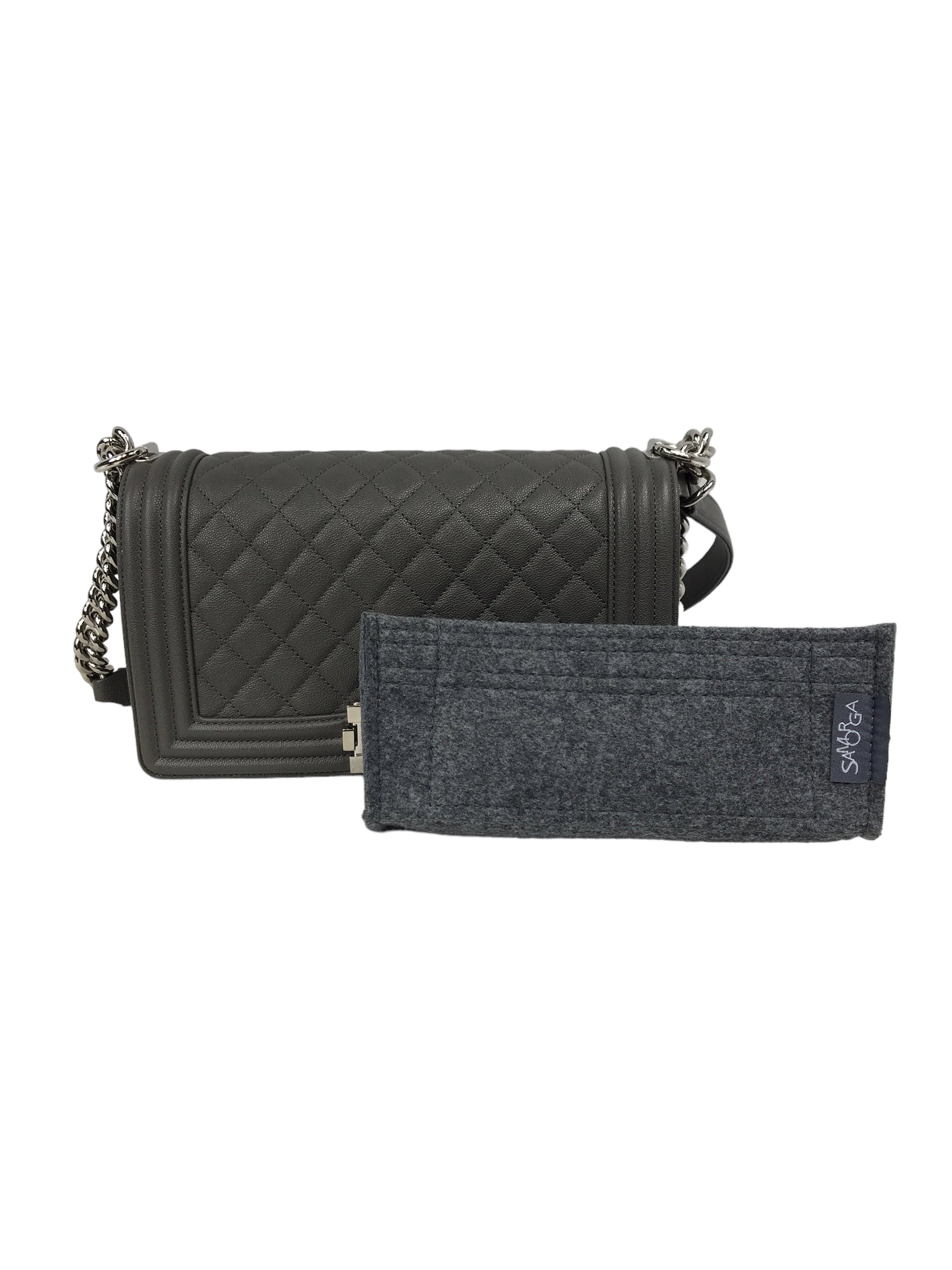 Grey Caviar Quilted Old Medium Boy Bag w/ SHW-ON LAYAWAY