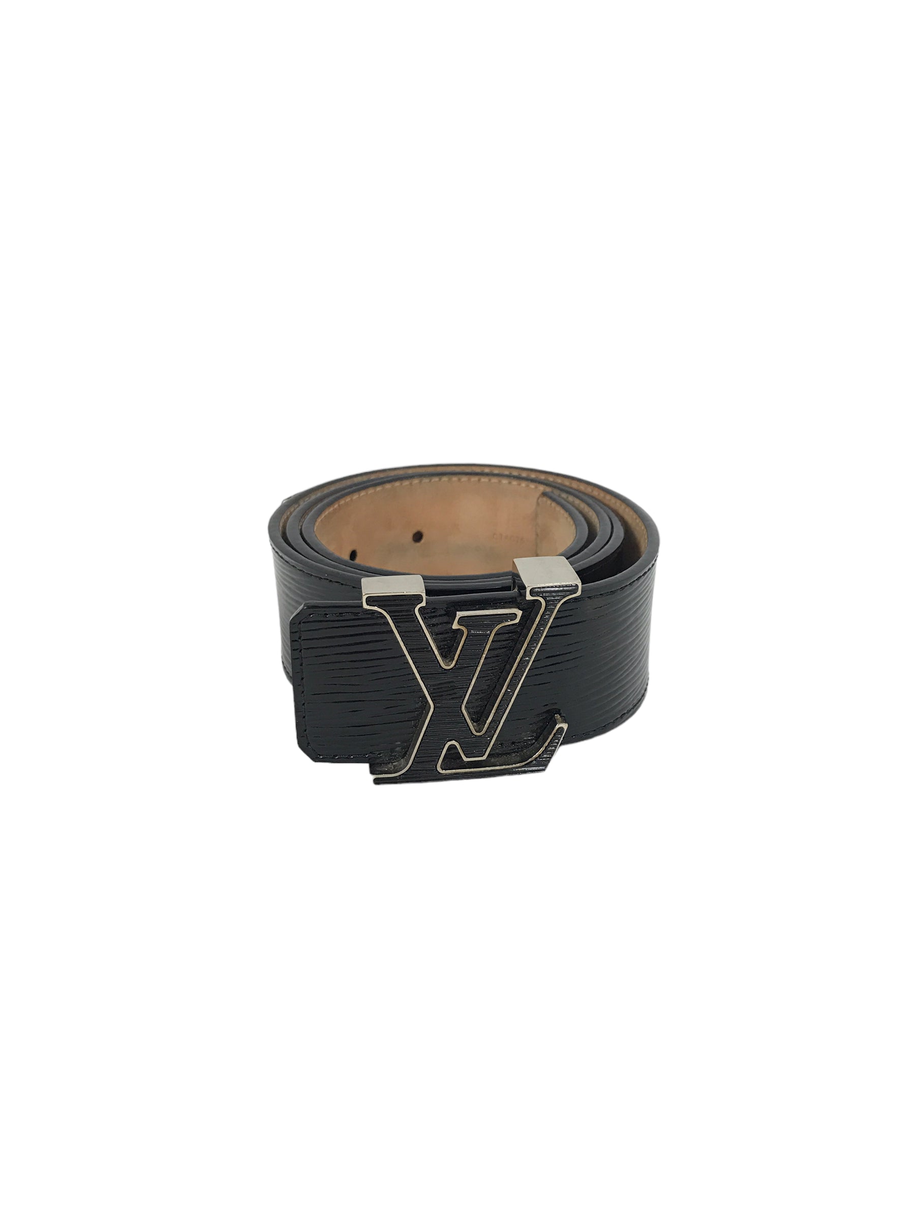 Black Epi Leather LV Belt w/SHW