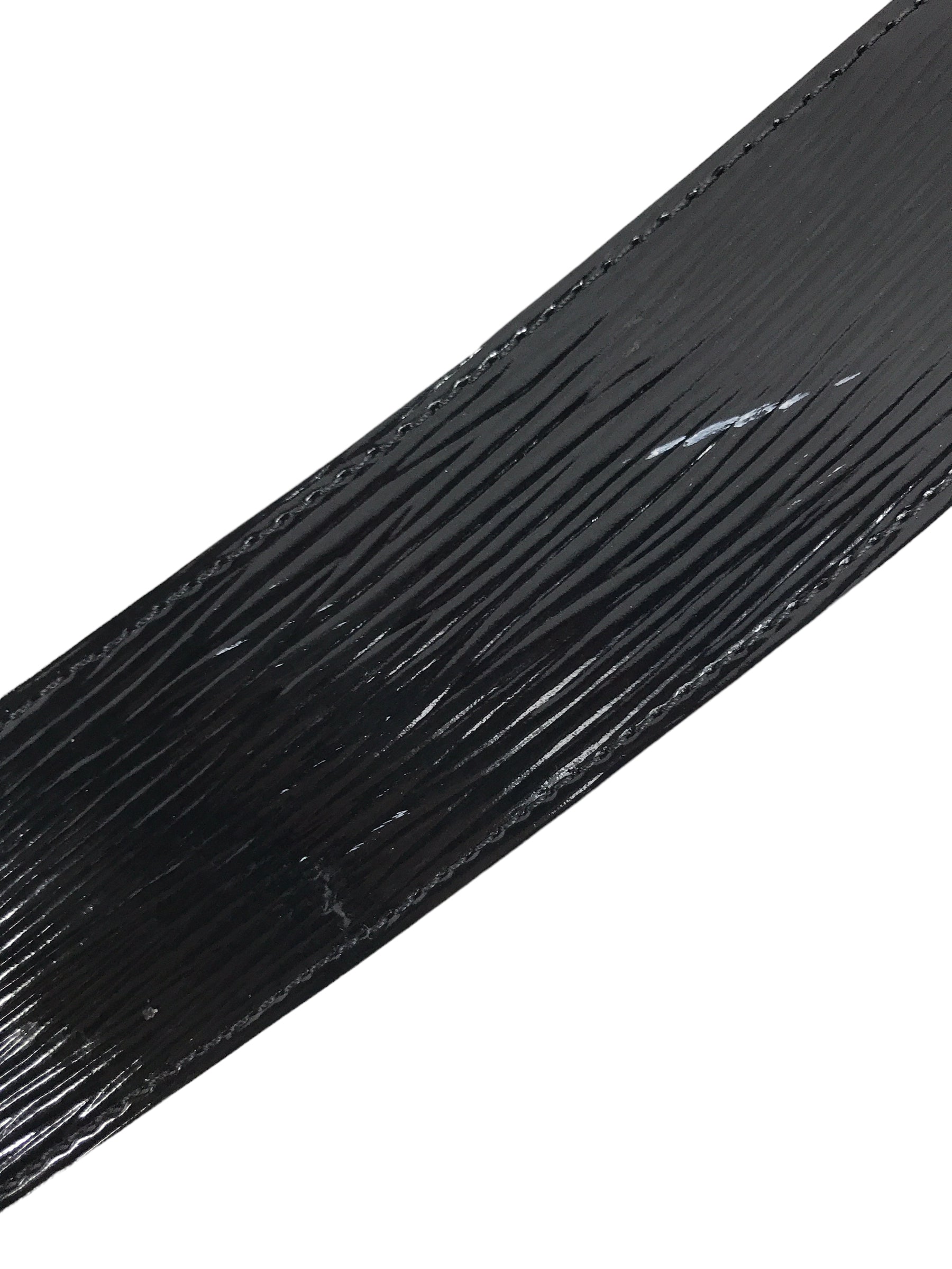 Black Epi Leather LV Belt w/SHW