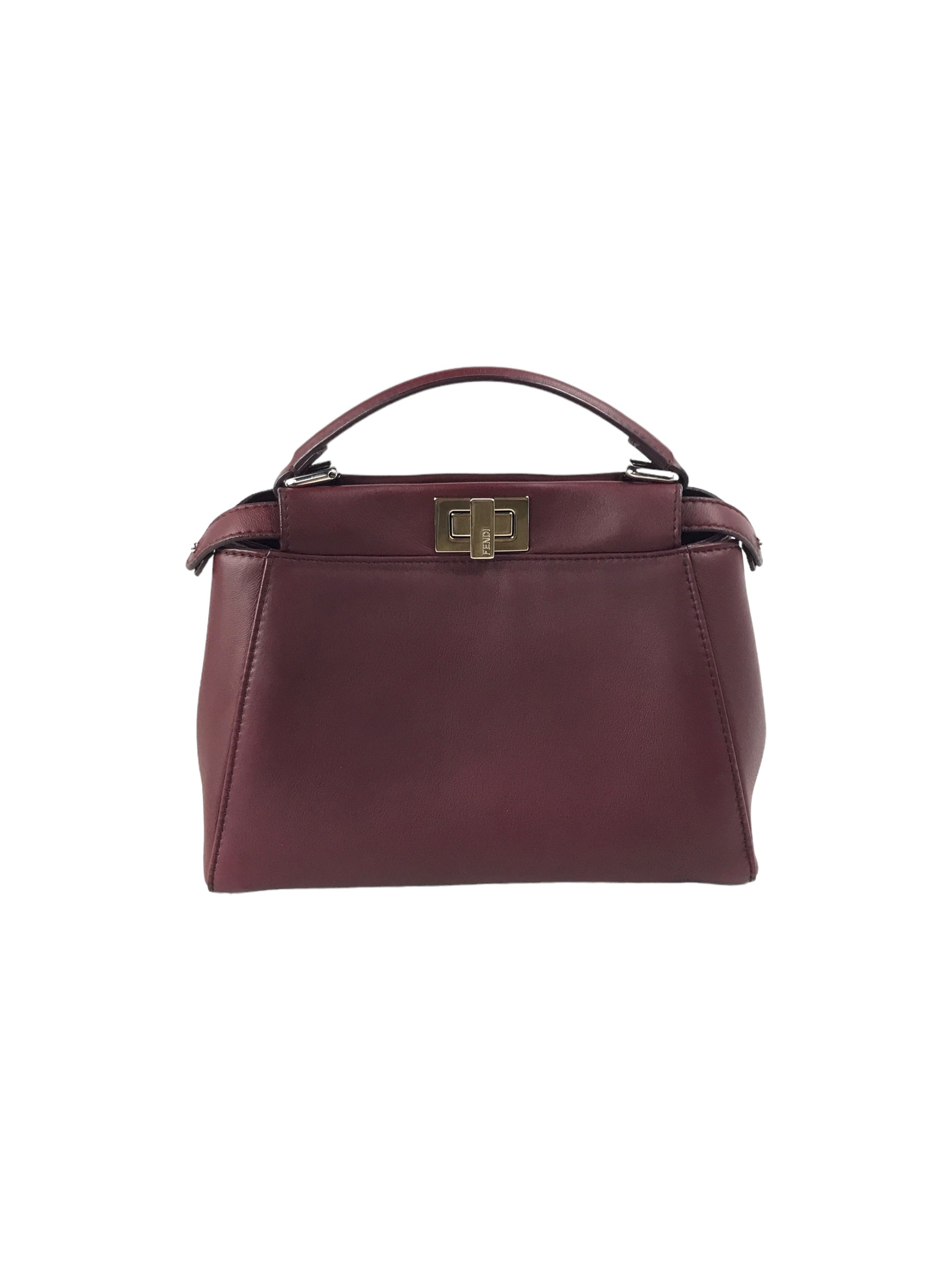 Burgundy Mini Peekaboo w/ removable monogram coated canvas peekaboo defender case w/SHW