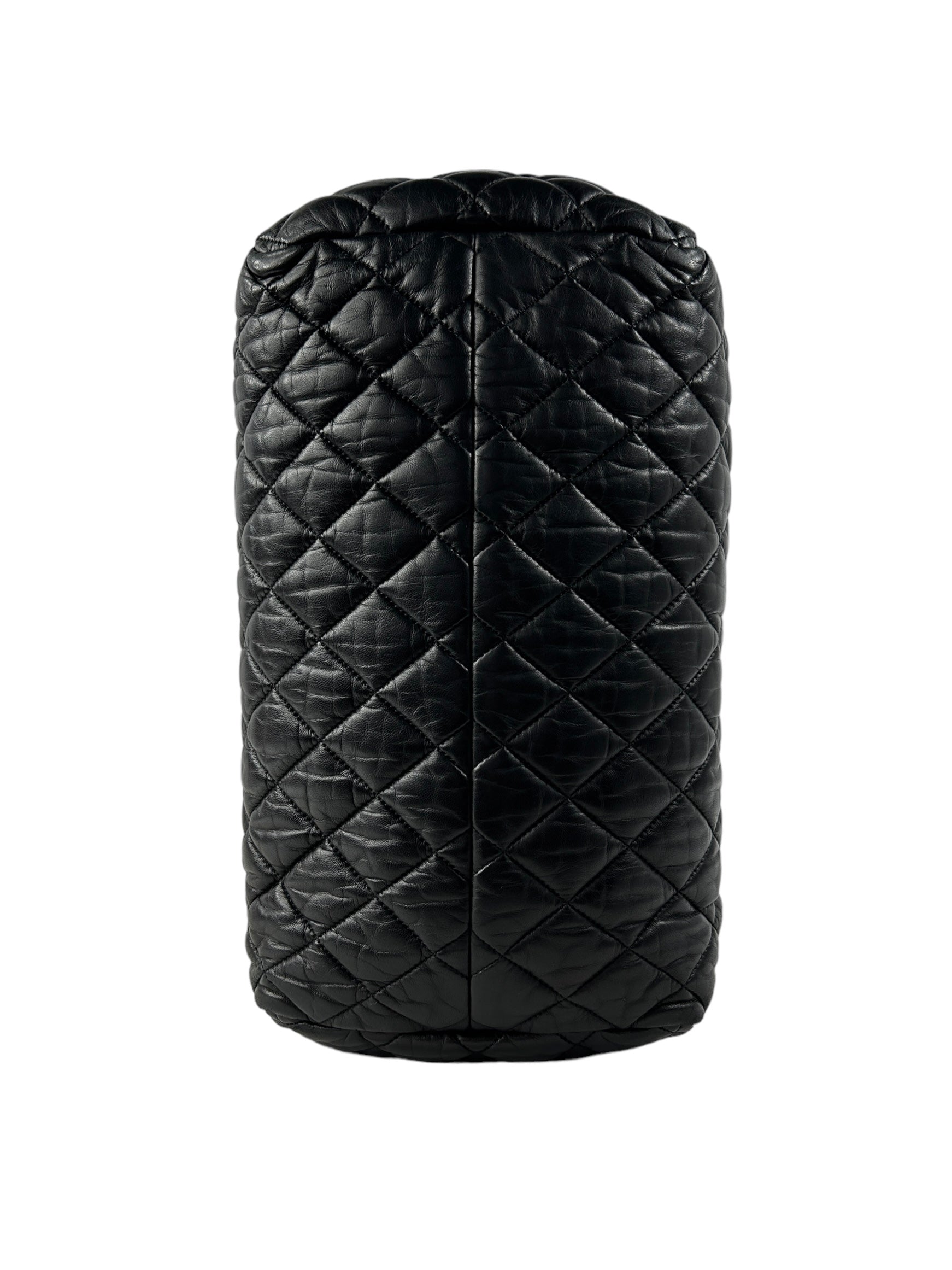 Black Quilted Lambskin Coco Cocoon Bowler Travel Bag w/SHW