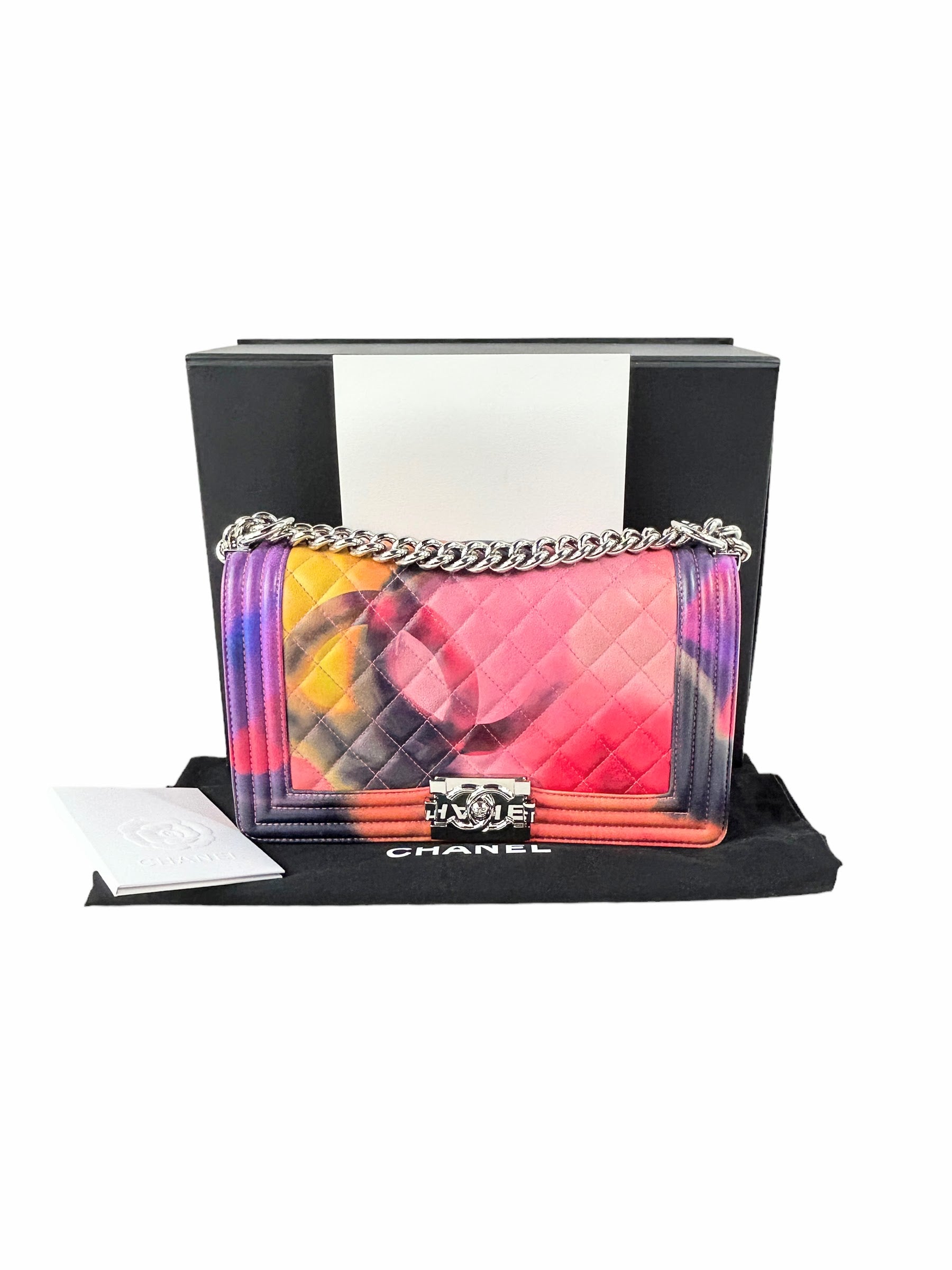 CC 15S2 Multicolor Lambskin Leather Medium Boy Bag w/SHW