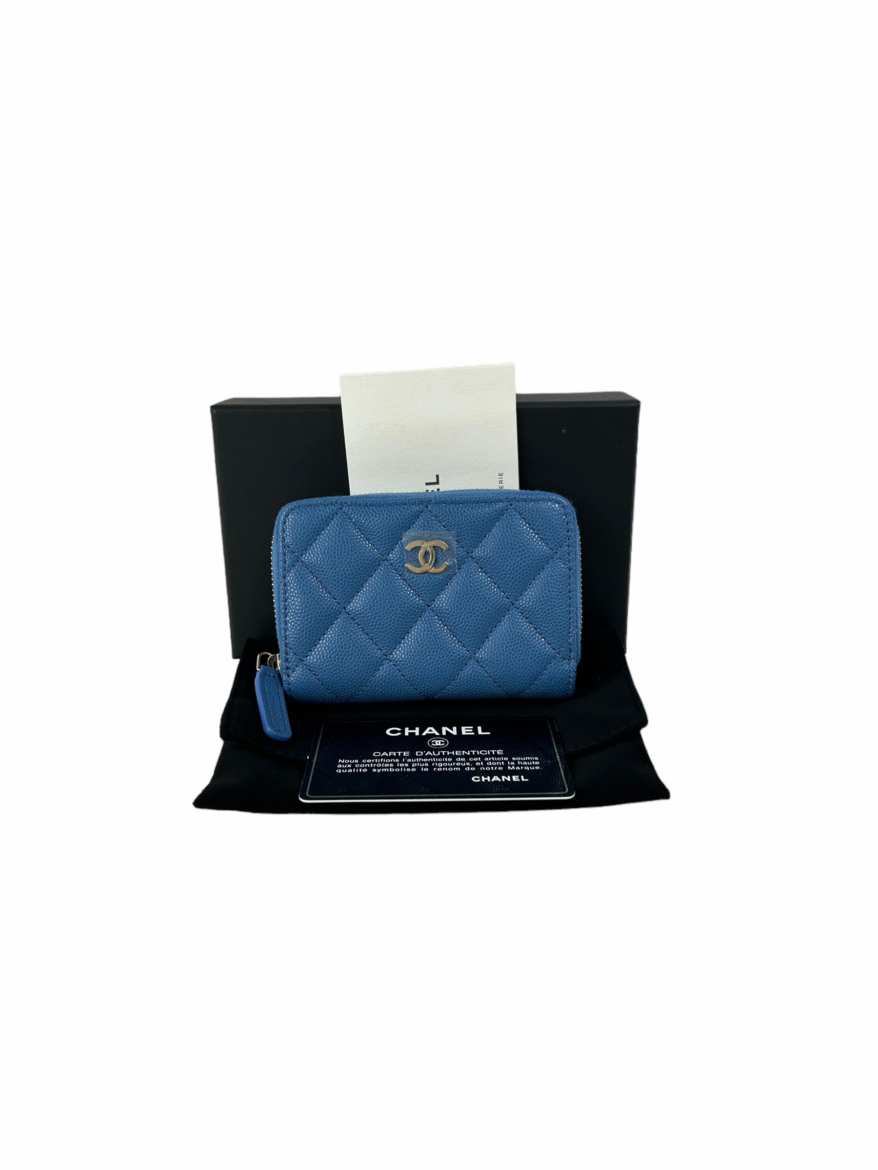 Blue Caviar Quilted Card Coin Pouch Wallet w/GHW