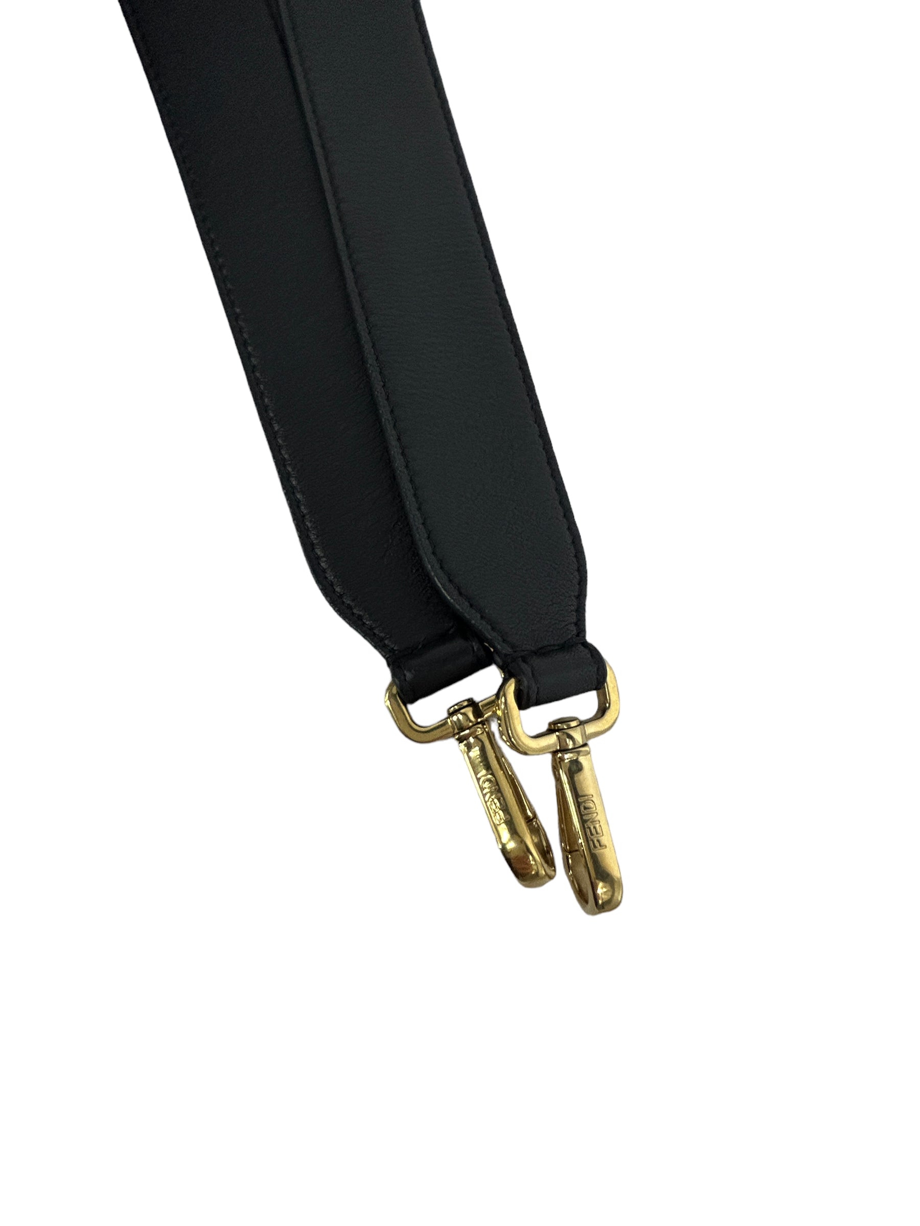 Black Embossed Lambskin Leather Baguette Shoulder Bag w/GHW