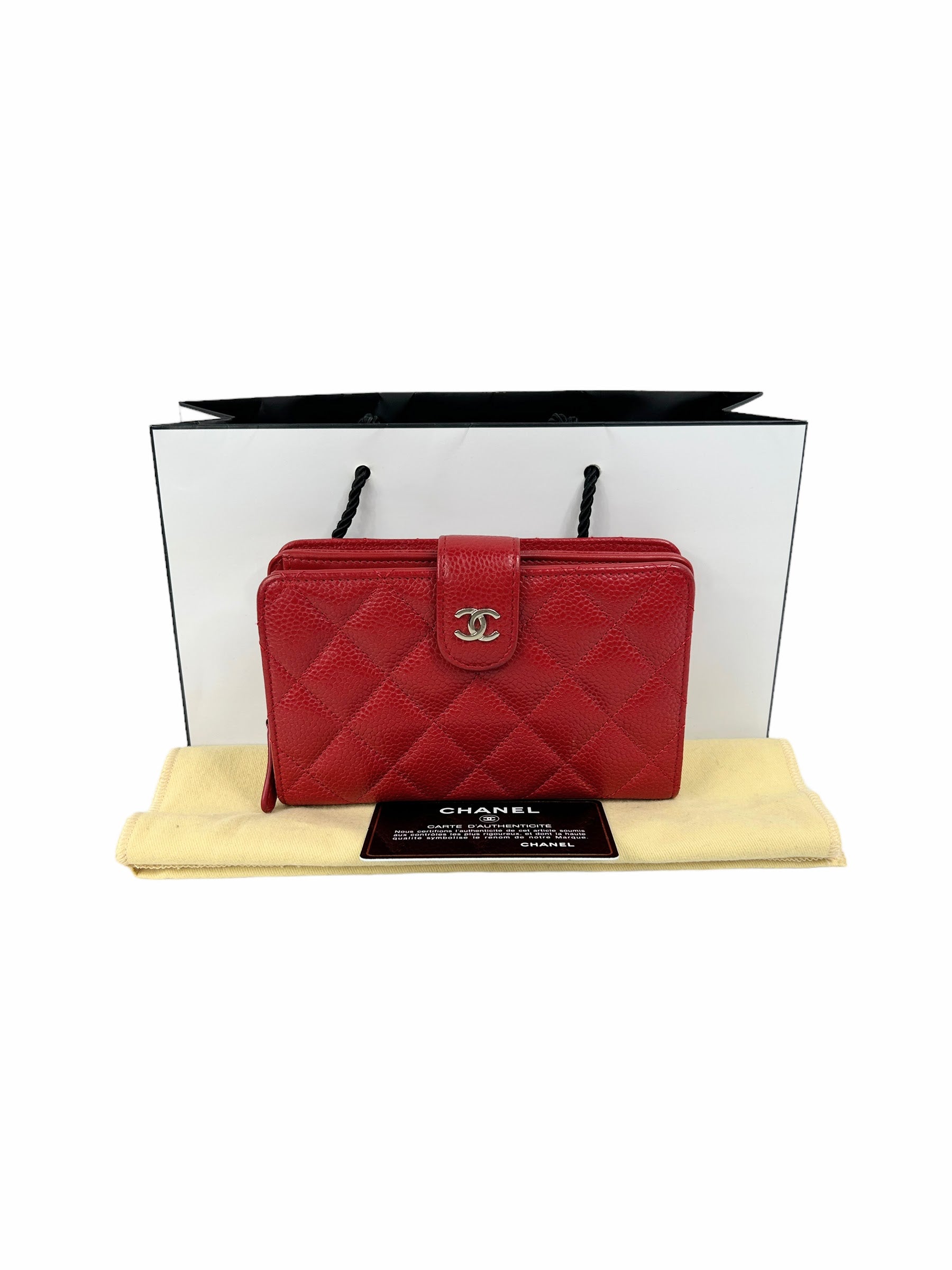 Red Caviar Bifold French Wallet w/SHW