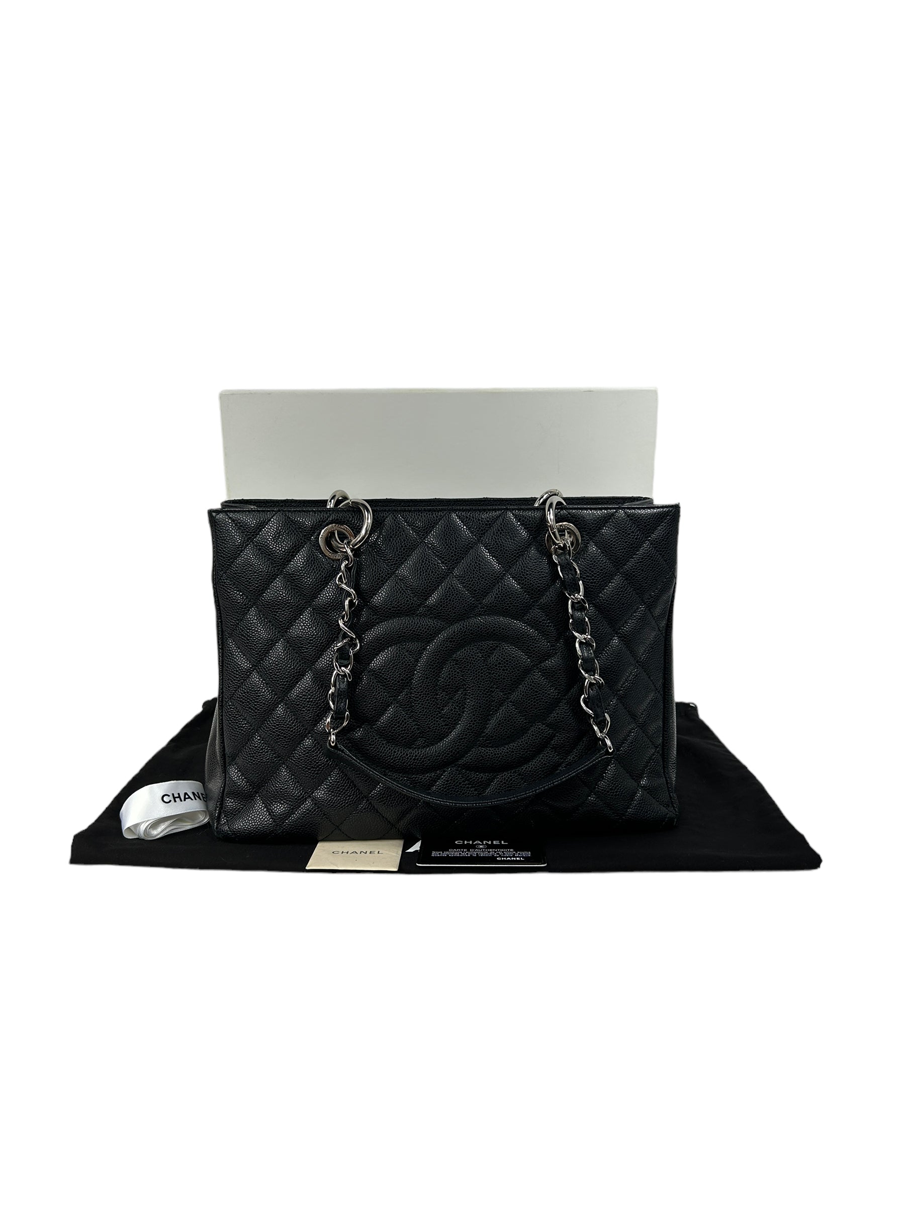 Black Caviar Quilted GST Tote w/SHW