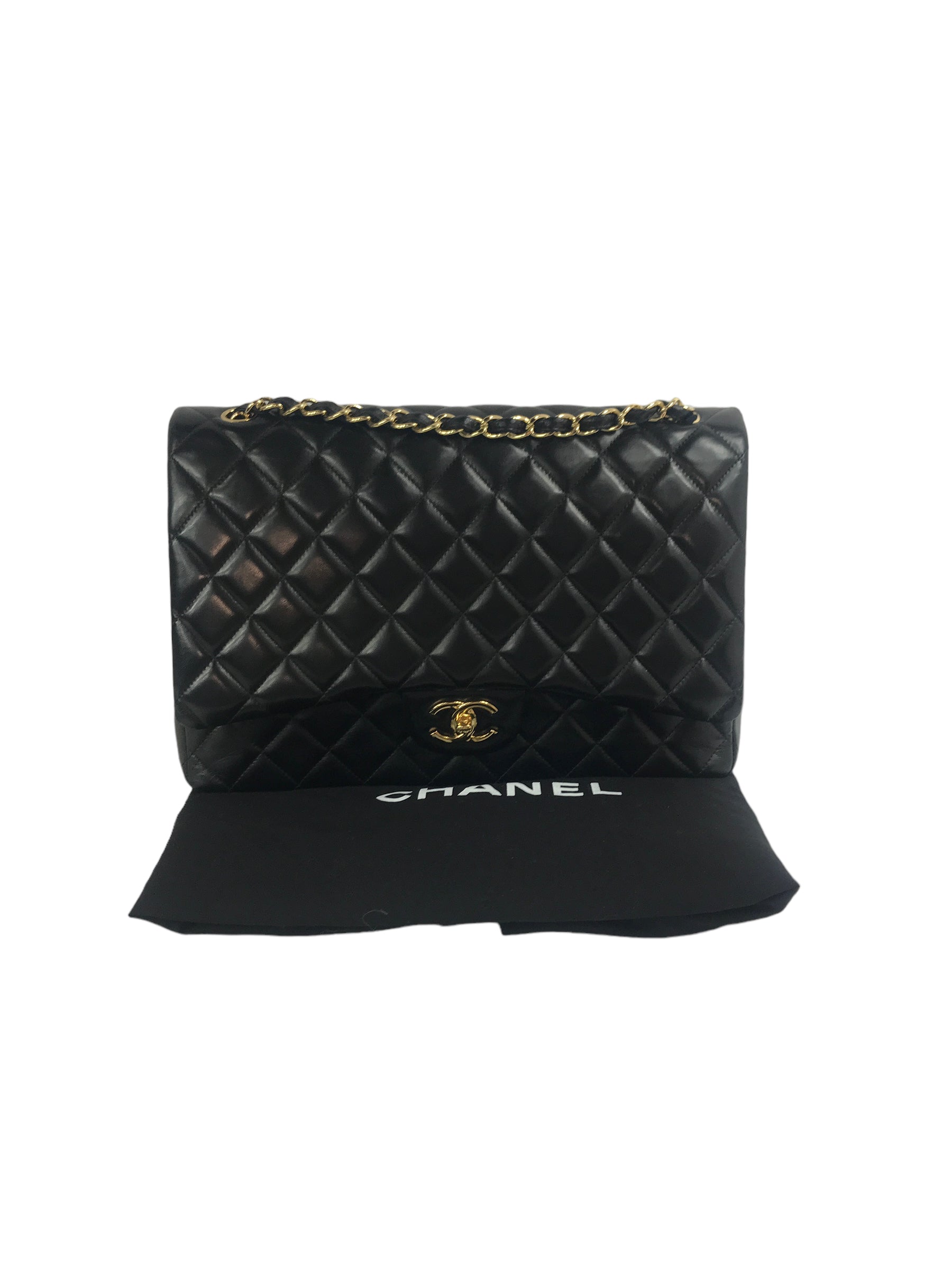 Black Quilted Lambskin Maxi w/GHW