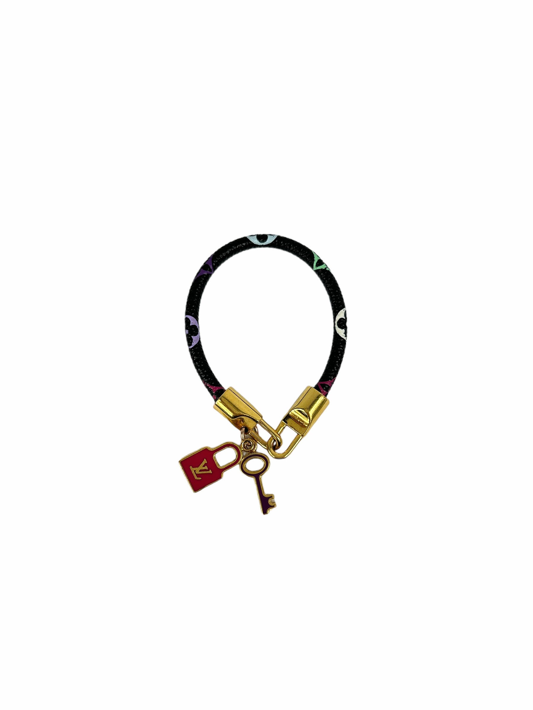 Multicolored/Black Monogram Coated Canvas Luck It Bracelet w/GHW