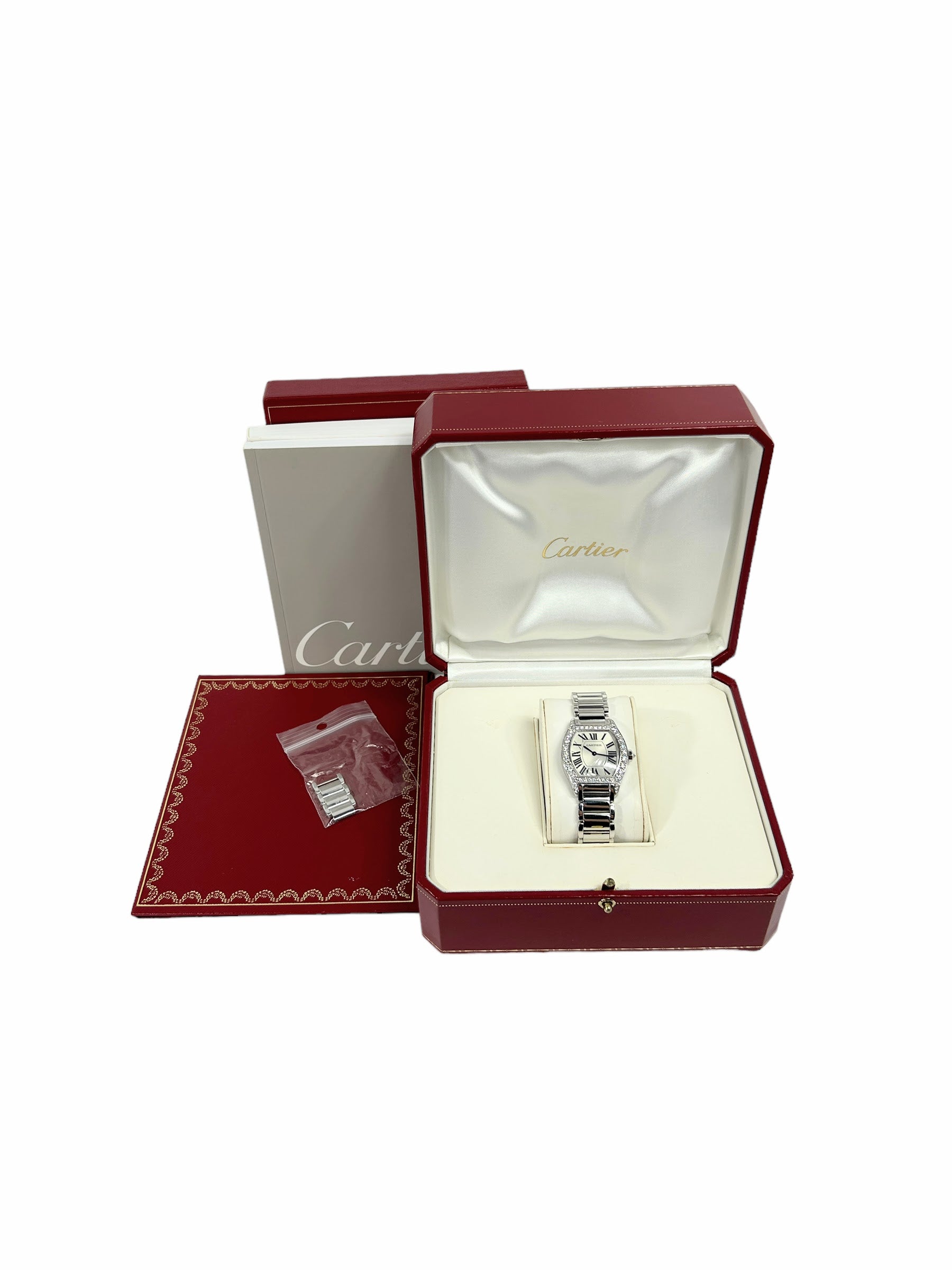 18K White Gold/ Diamond Bezel/Silver Dial Tortue Watch