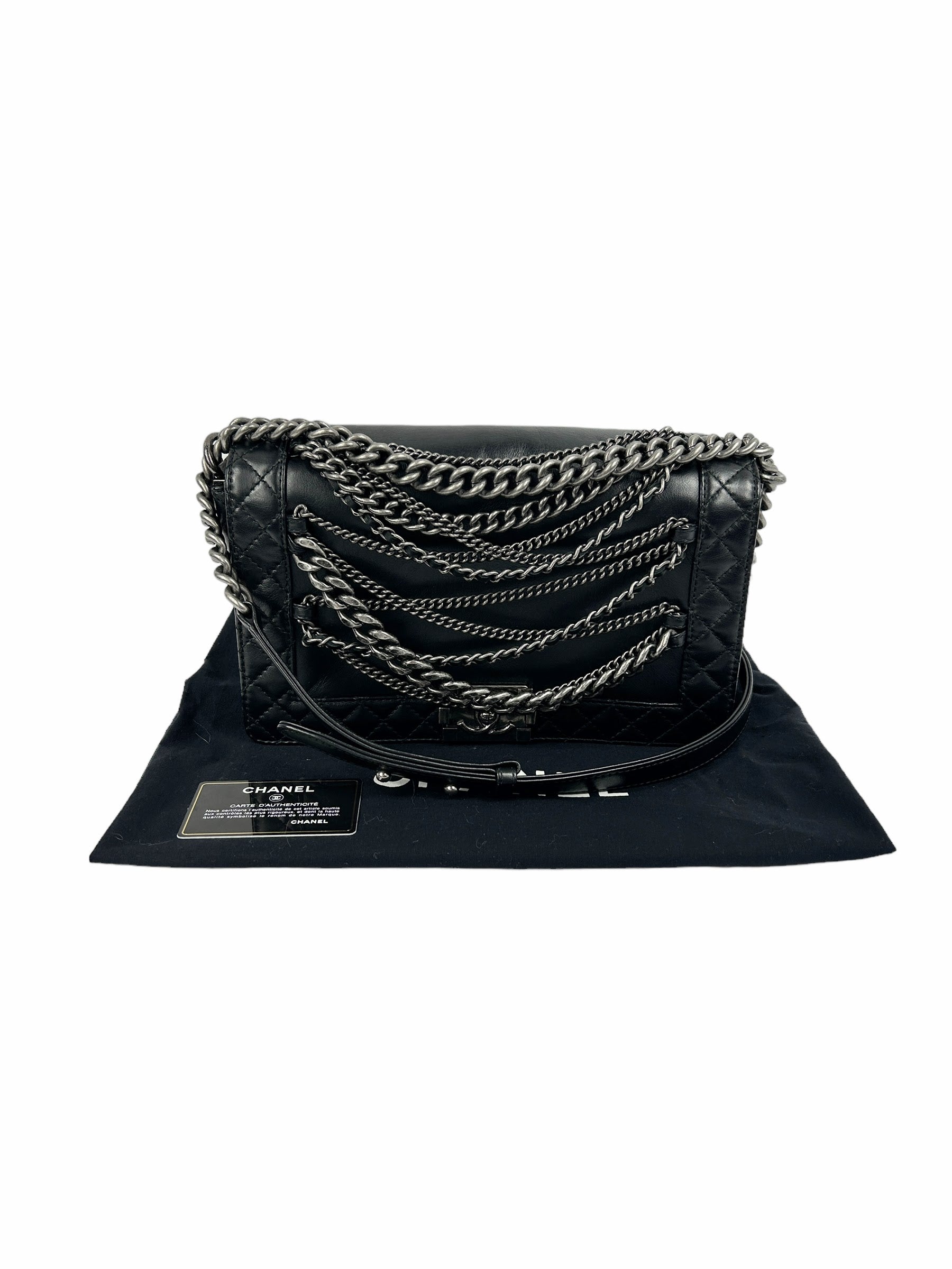 Paris Enchained Medium Calfskin Leather Boy Bag w/RHW