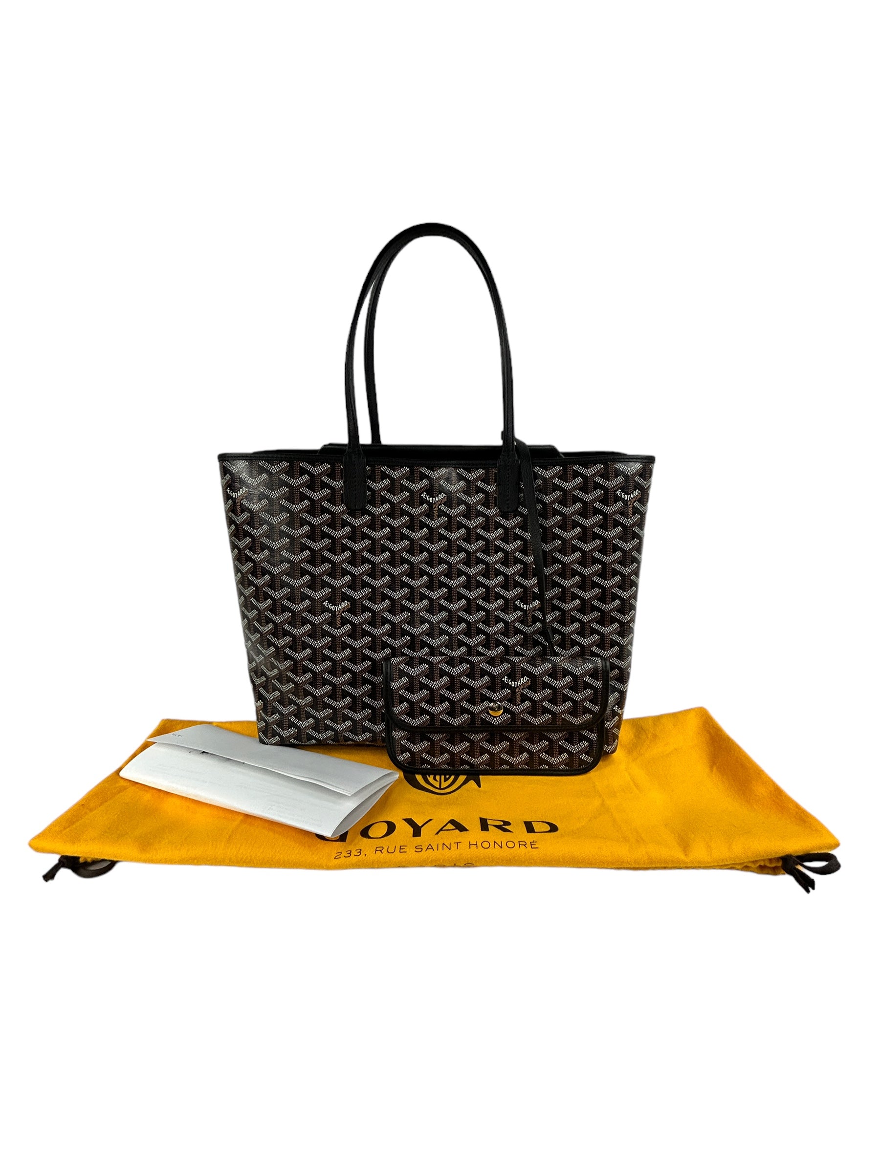 Black/Tan Goyardine Coated Canvas and Chevroches Calfskin Leather Isabelle PM Tote Bag w/SHW