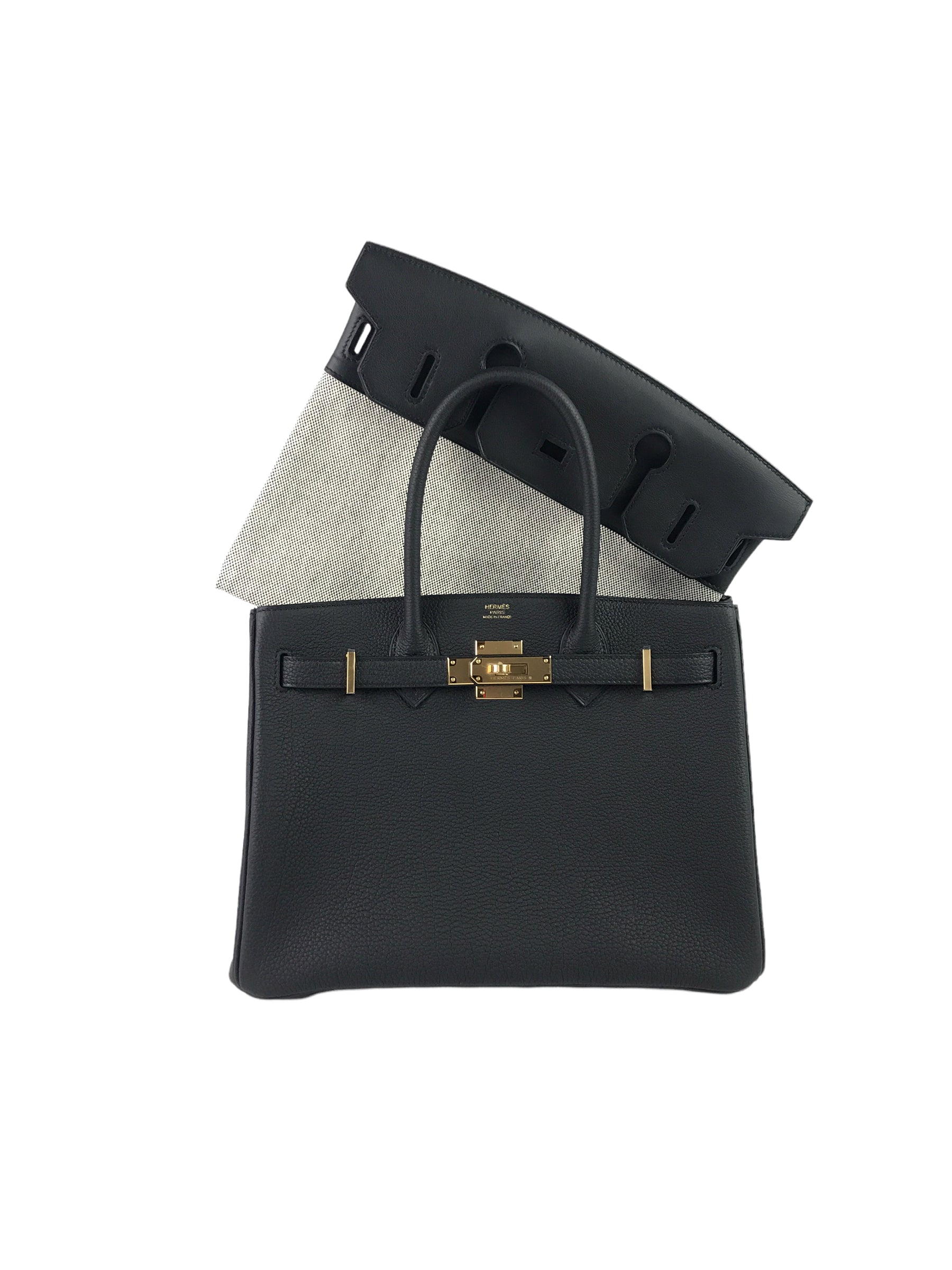 Black Togo 3 in 1 Birkin 30 W/GHW
