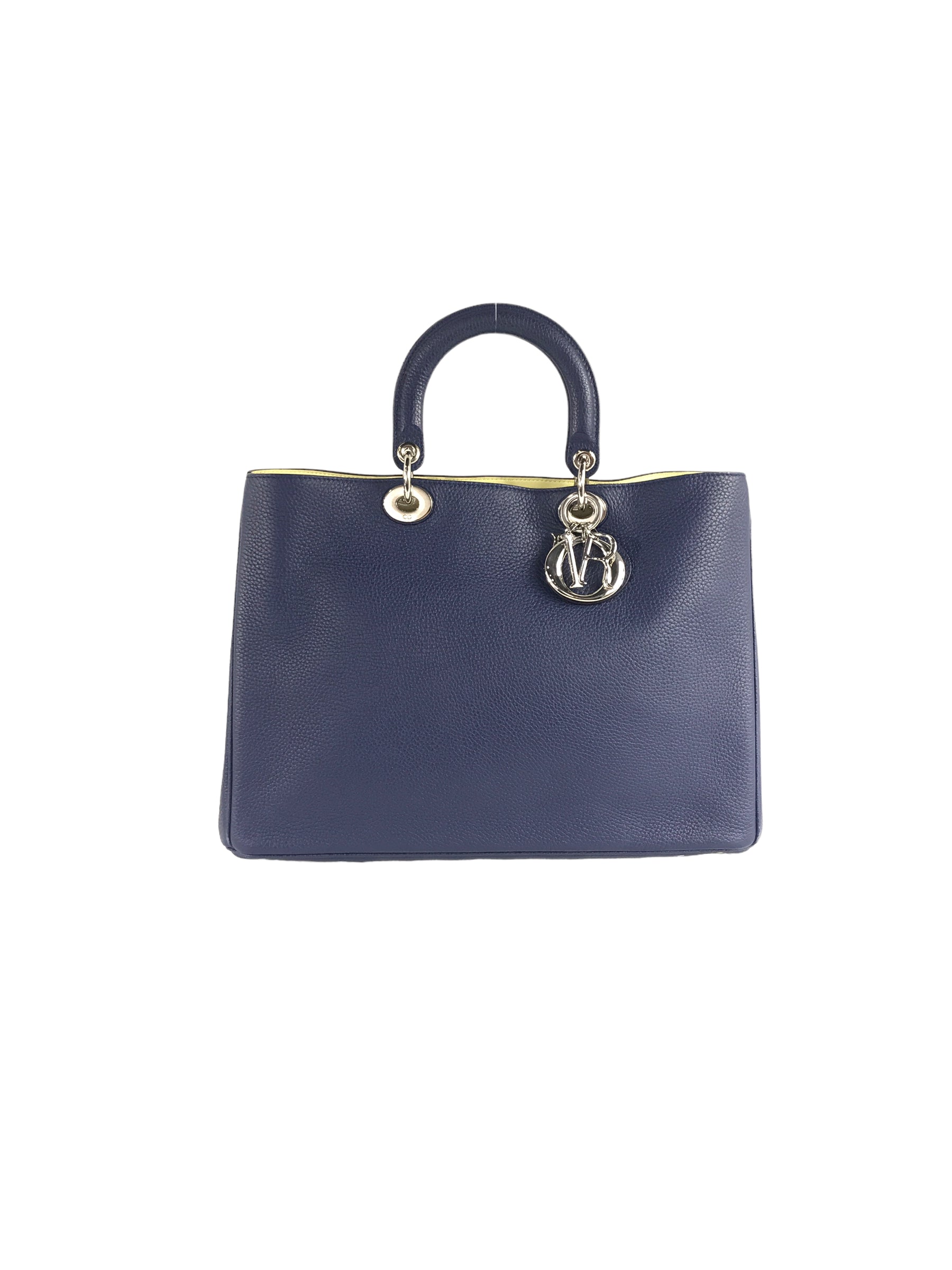 Cobalt Blue Grained Calfskin Large Diorissimo w/SHW