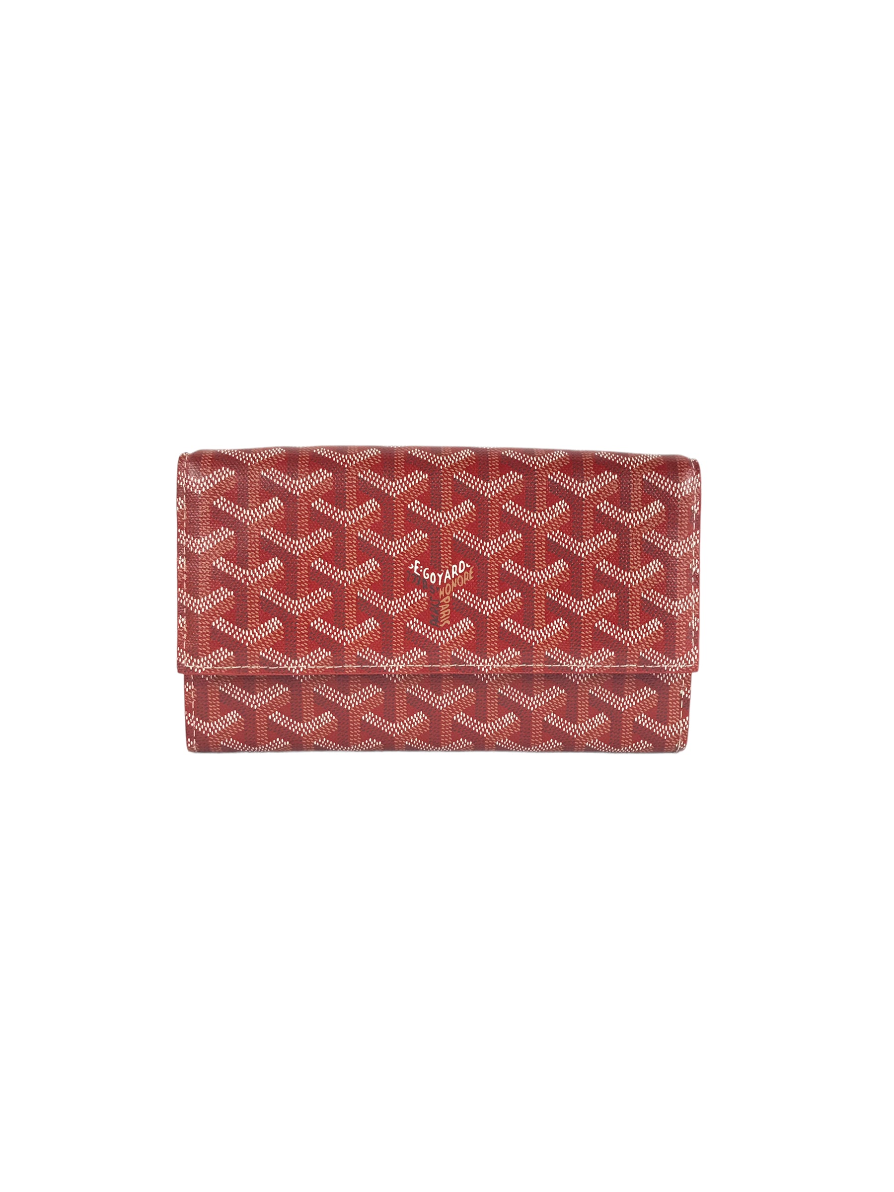 Red Canvas and Red Calfskin Leather Varenne Continental Wallet