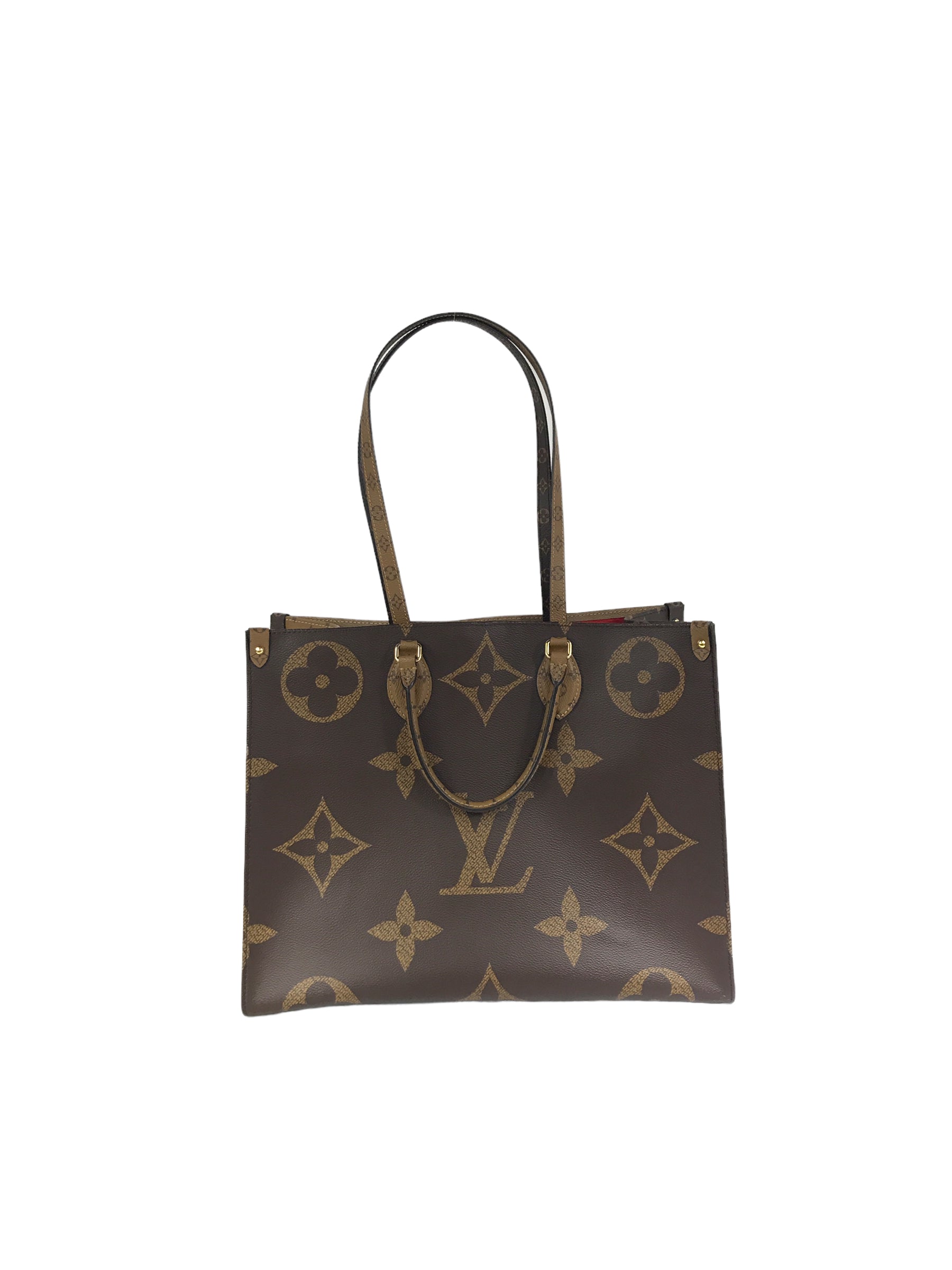 Brown Monogram Reverse Canvas OnTheGo GM Tote Bag W/GHW